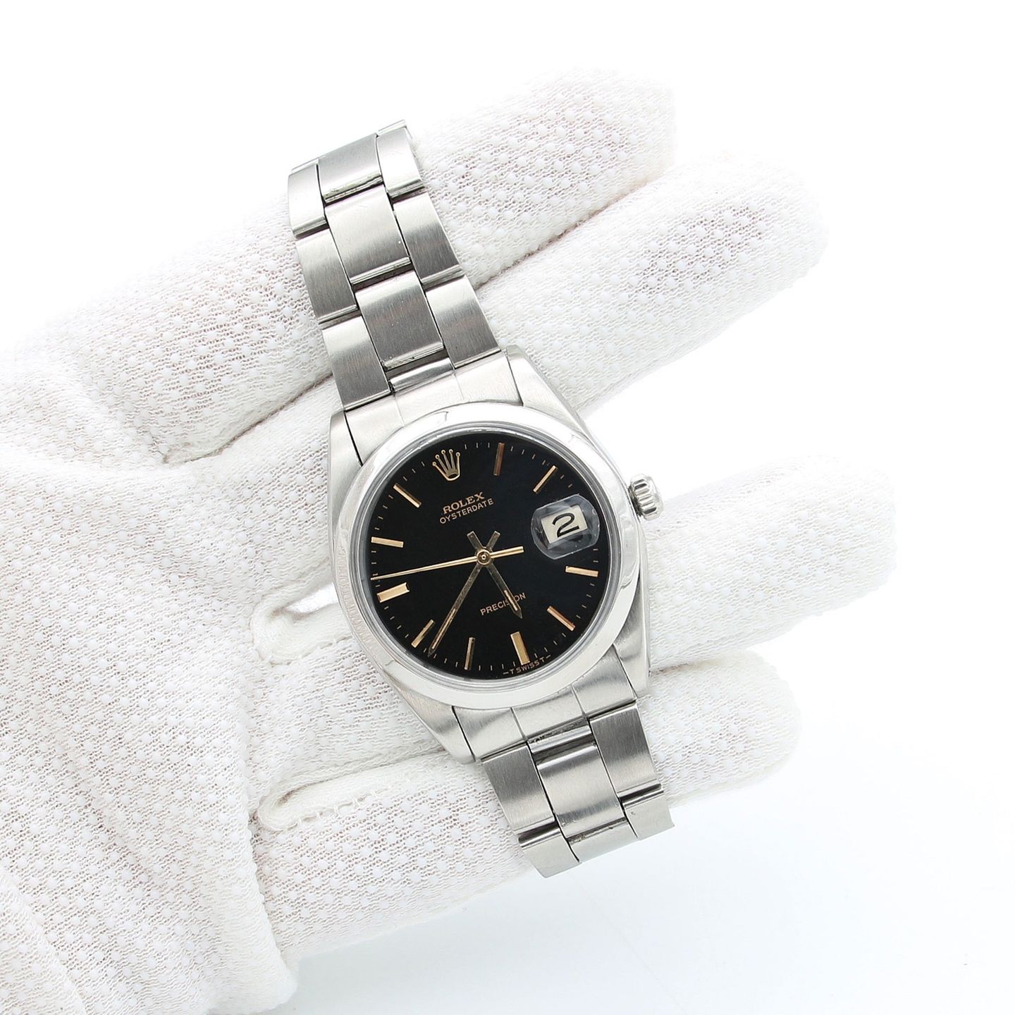 Rolex Oyster Precision 6694 (Onbekend (willekeurig serienummer)) - Zwart wijzerplaat 34mm Staal (7/8)