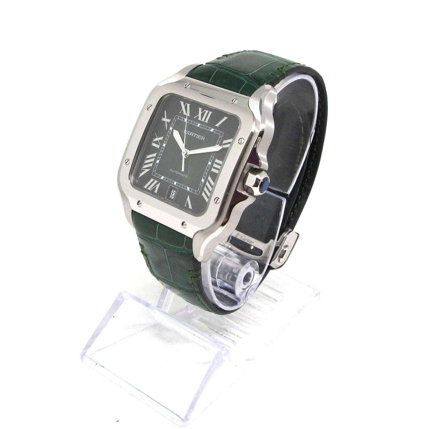 Cartier Santos WSSA0062 (2023) - Green dial 40 mm Steel case (5/6)