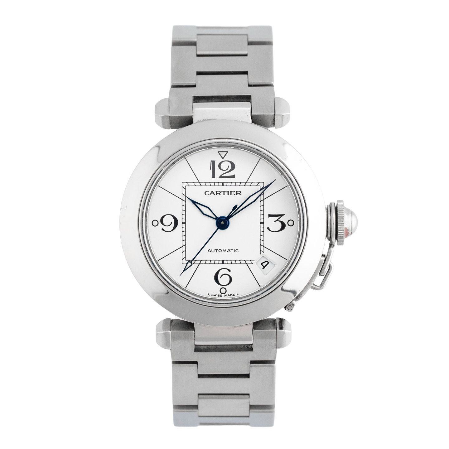 Cartier Pasha C W31074M7 (Unknown (random serial)) - White dial 35 mm Steel case (1/4)