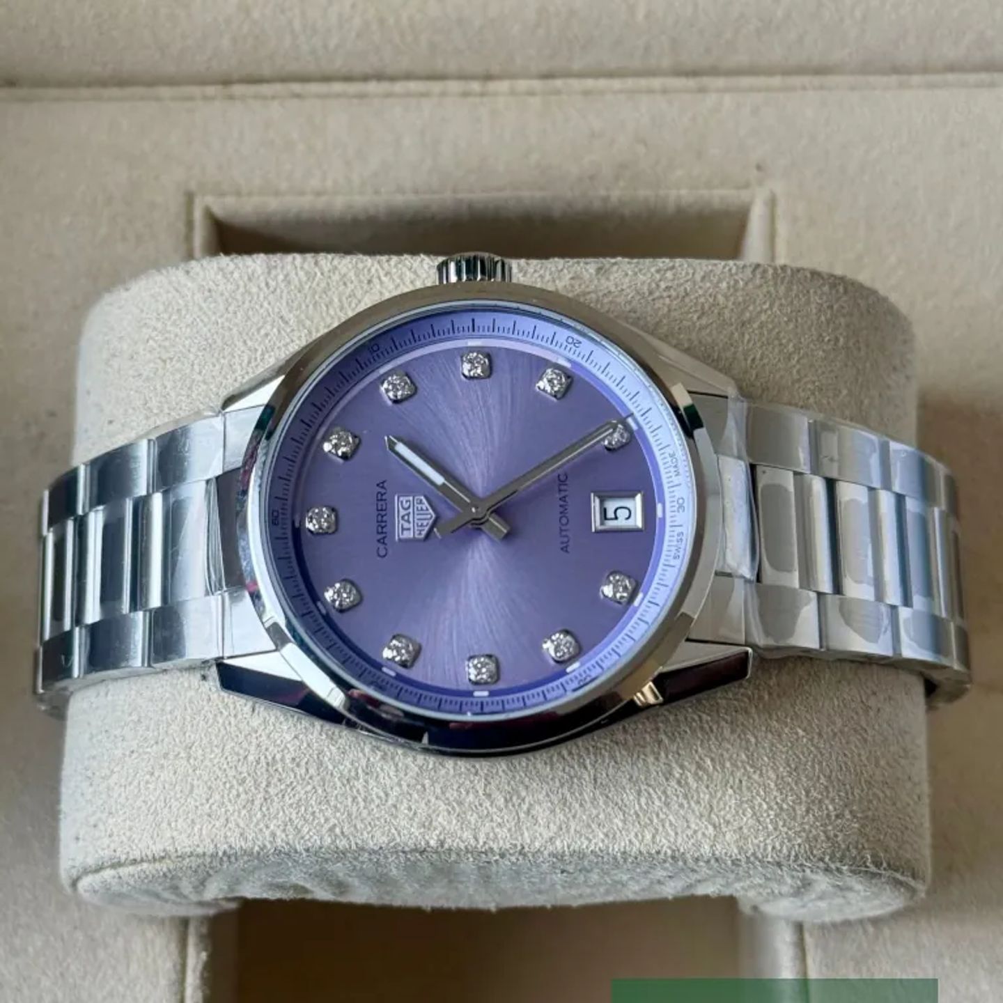 TAG Heuer Carrera WBN2319.BA0001 (2026) - Paars wijzerplaat 36mm Staal (5/7)