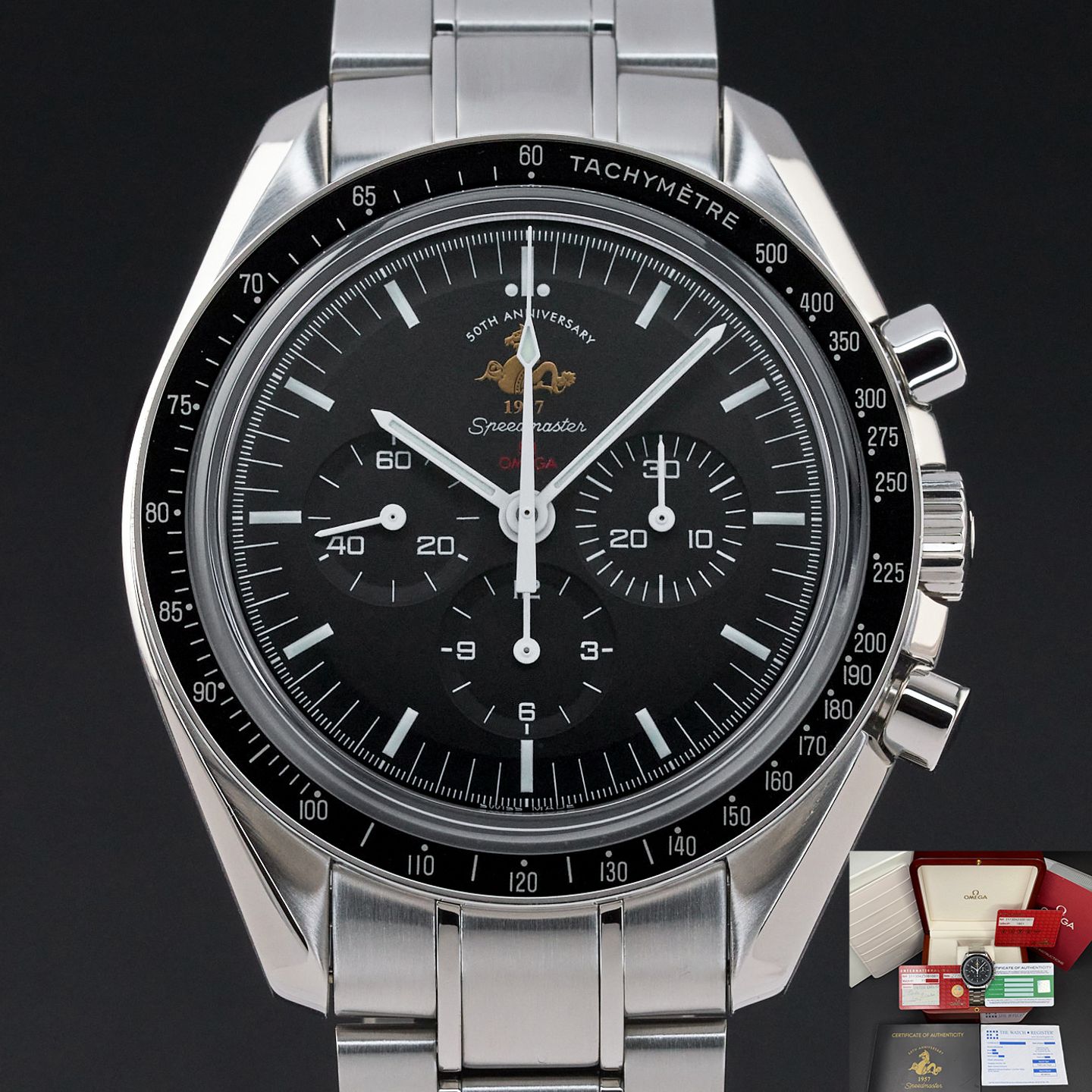Omega Speedmaster Professional Moonwatch 311.30.42.30.01.001 (2007) - Zwart wijzerplaat 42mm Staal (1/8)
