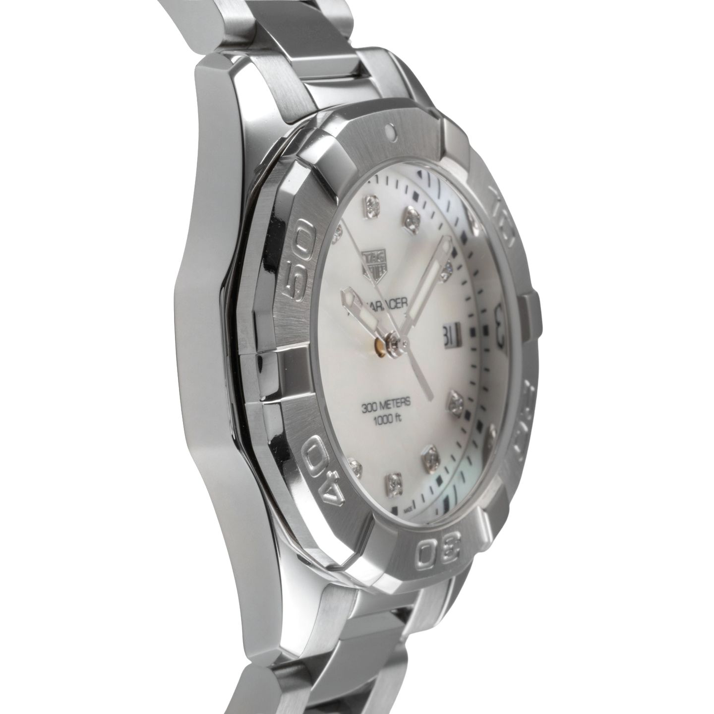 TAG Heuer Aquaracer Lady WBD131B.BA0748 (Unknown (random serial)) - White dial 35 mm Steel case (7/8)
