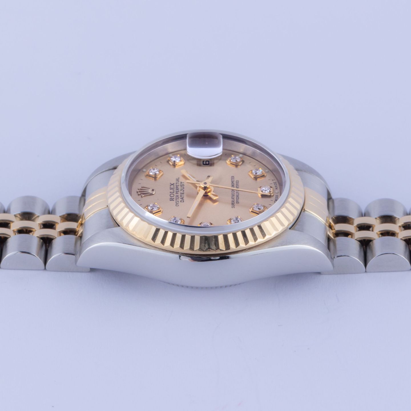Rolex Lady-Datejust 69173 (1996) - Champagne dial 26 mm Gold/Steel case (5/8)