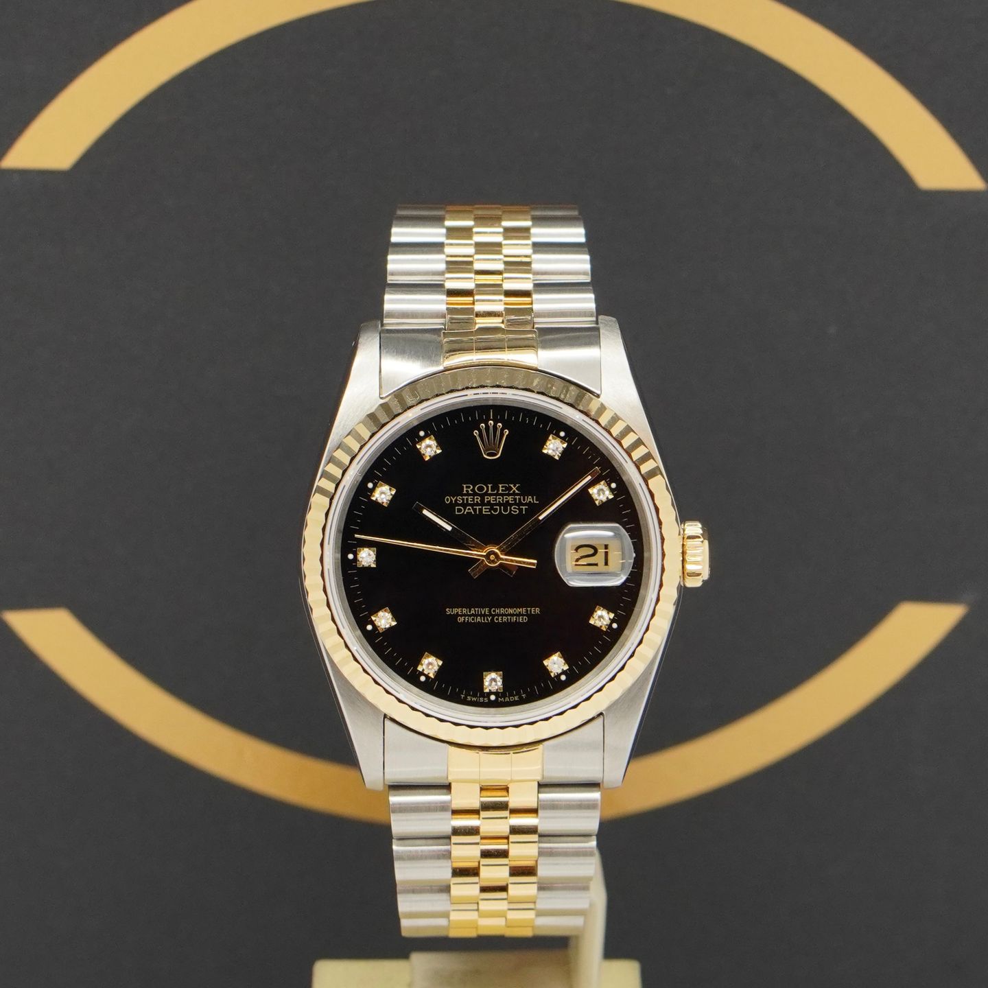 Rolex Datejust 36 16233 (1992) - Black dial 36 mm Gold/Steel case (1/7)