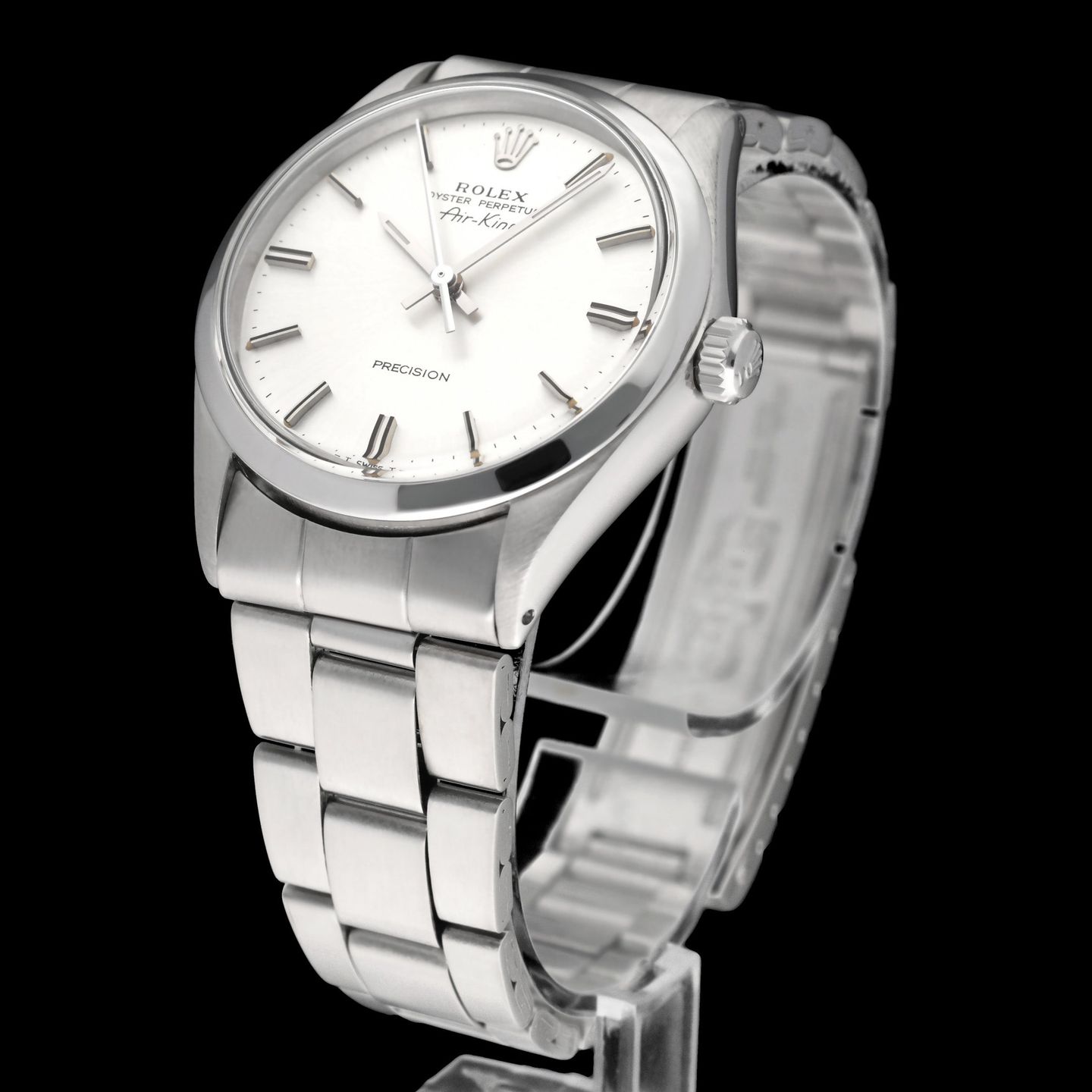 Rolex Air-King 5500 (1973) - Zilver wijzerplaat 34mm Staal (4/7)
