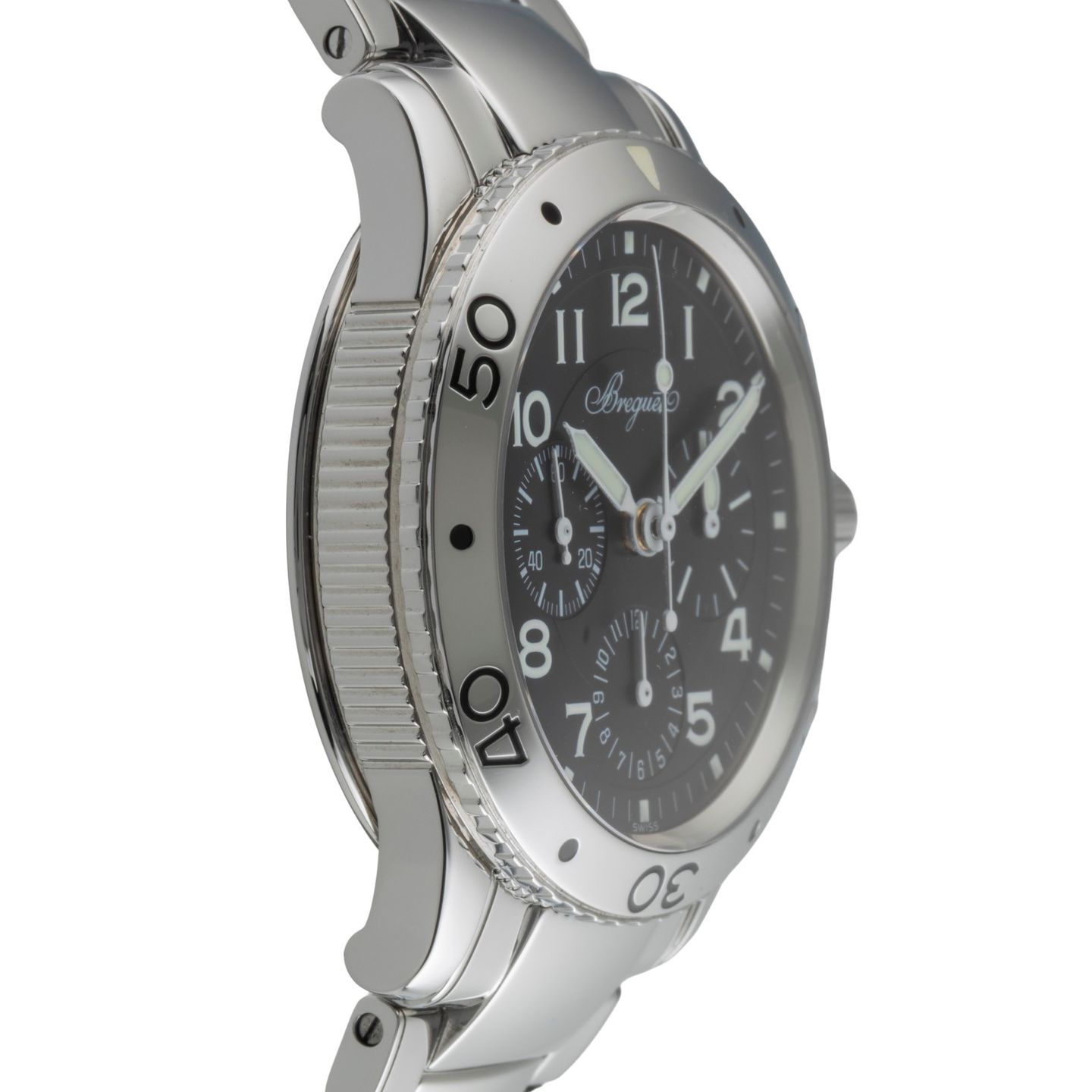 Breguet Type XX - XXI - XXII 3800 / ST 92 S W 9 (Unknown (random serial)) - Black dial 38 mm Steel case (7/8)