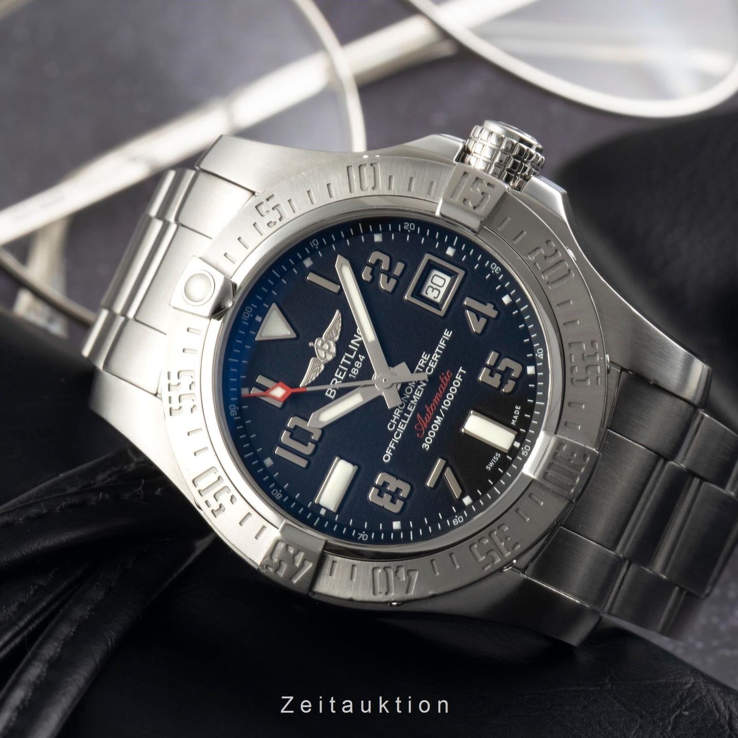 Breitling Avenger II Seawolf A1733110/BC31 (Unknown (random serial)) - Black dial 45 mm Steel case (2/8)