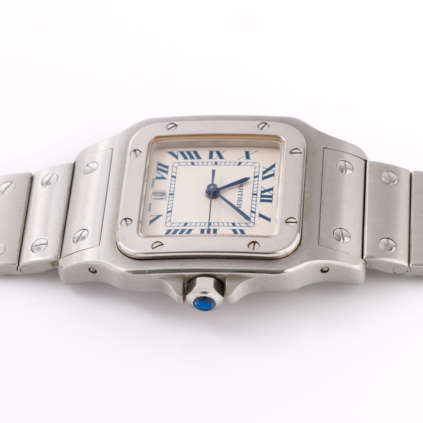 Cartier Santos Galbée 987901 (1990) - Wit wijzerplaat 29mm Staal (3/8)