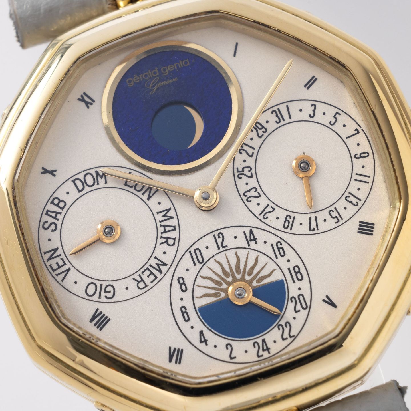 Gérald Genta Unknown g2747 (Unknown (random serial)) - White dial 33 mm Yellow Gold case (3/8)