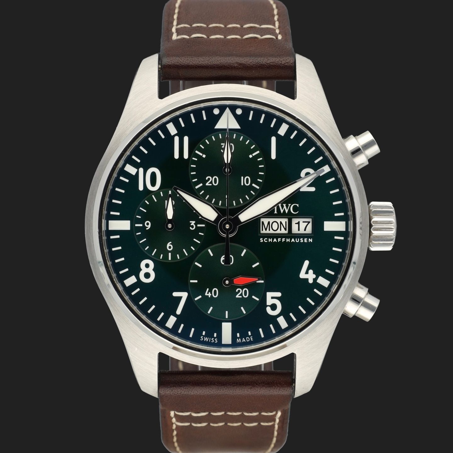 IWC Pilot Chronograph IW388103 (2022) - Green dial 41 mm Steel case (3/8)