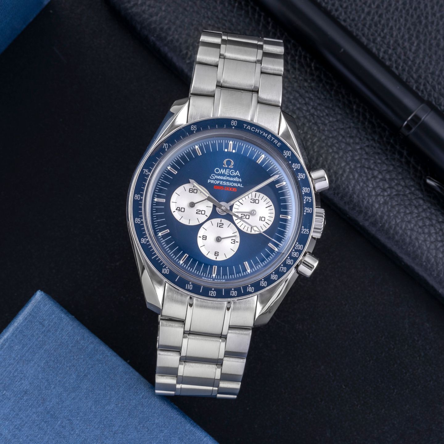 Omega Speedmaster Professional Moonwatch 3565.80.00 (Unknown (random serial)) - Blue dial 42 mm Steel case (1/8)