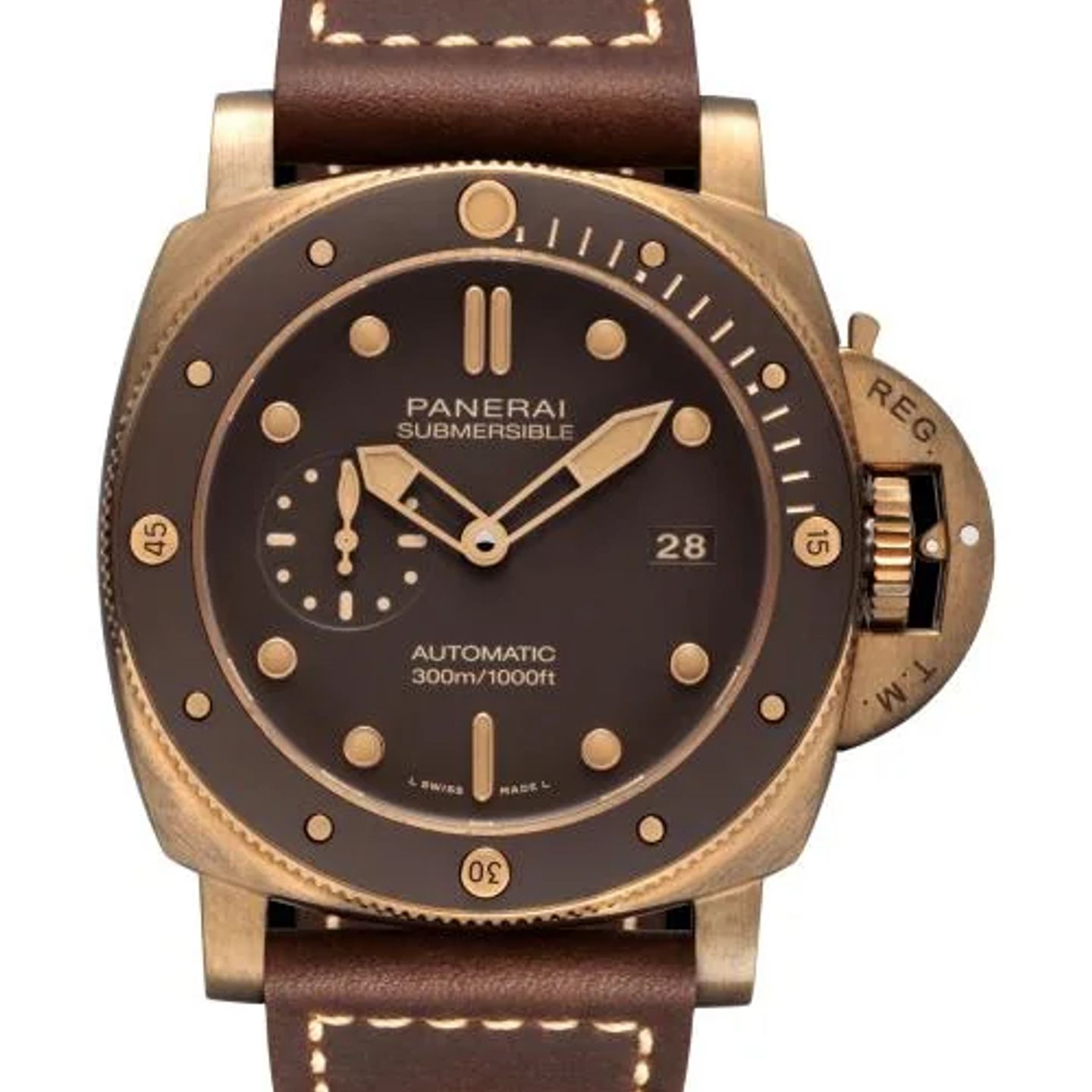 Panerai Luminor Submersible PAM00968 (2026) - Bruin wijzerplaat 47mm Brons (1/1)