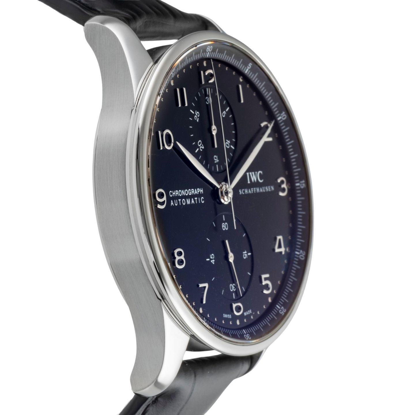 IWC Portuguese Chronograph IW371447 (Onbekend (willekeurig serienummer)) - Zwart wijzerplaat 41mm Staal (7/8)