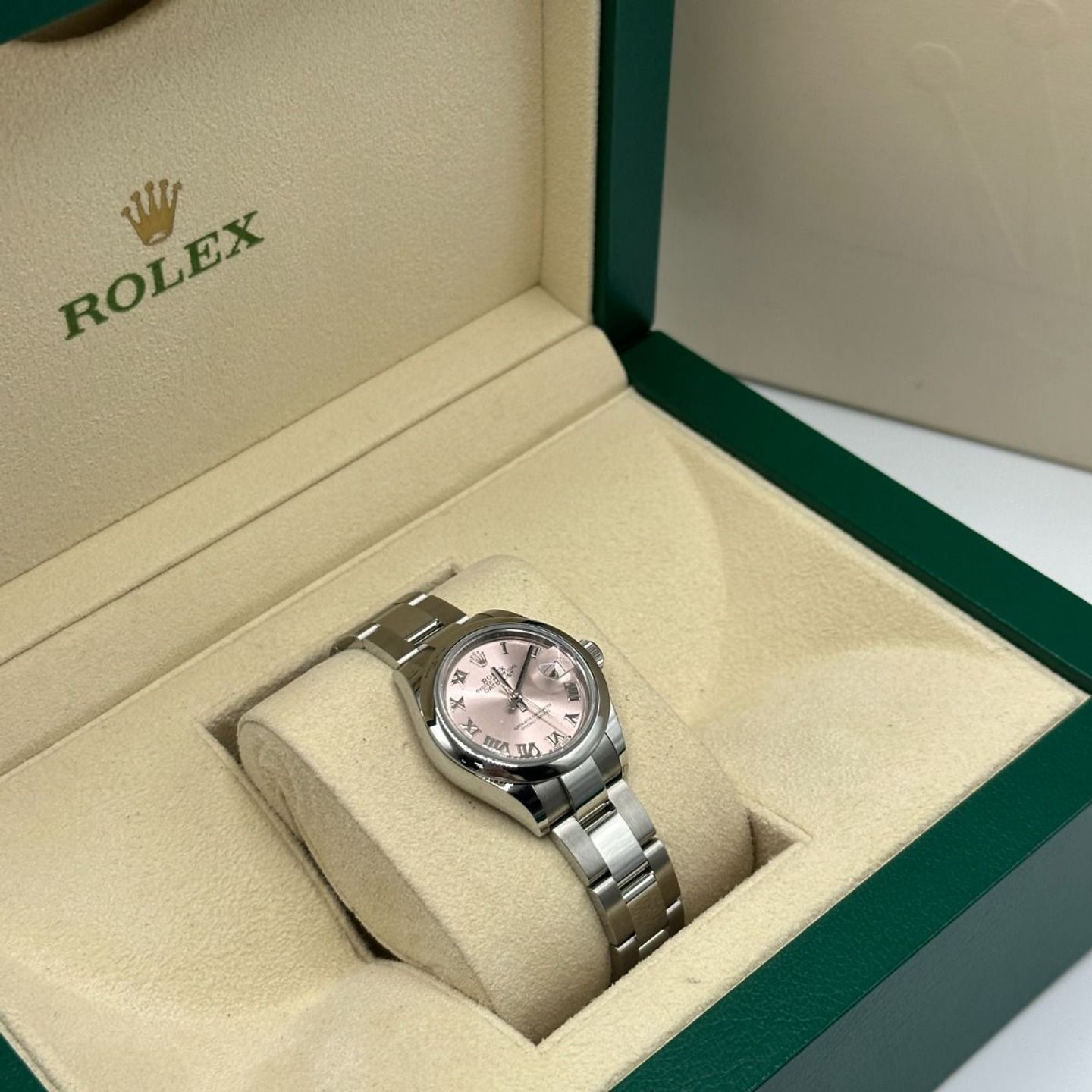 Rolex Lady-Datejust 279160 (2024) - Pink dial 28 mm Steel case (3/8)