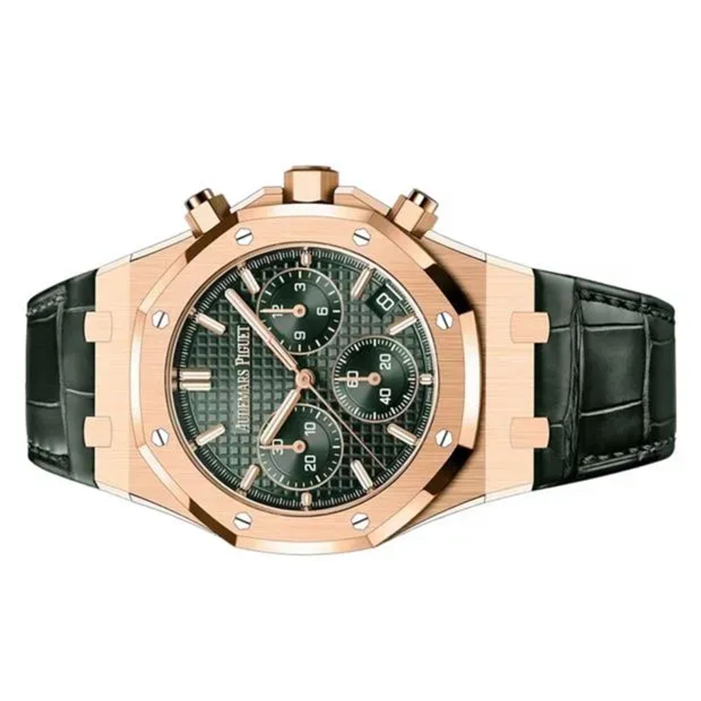 Audemars Piguet Royal Oak Chronograph 26240OR.OO.D404CR.01 (2022) - Green dial 41 mm Rose Gold case (3/6)