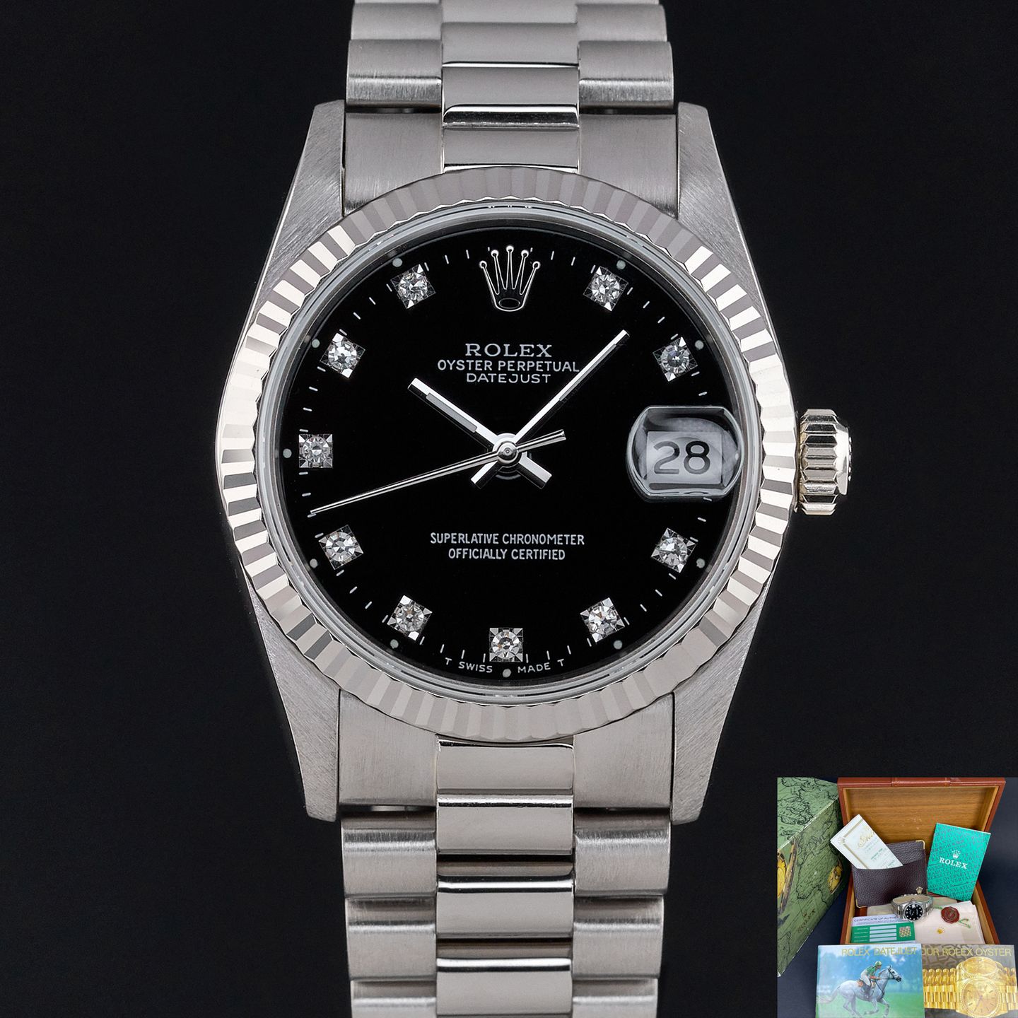 Rolex Datejust 31 68279 (1989) - Zwart wijzerplaat 31mm Witgoud (1/7)