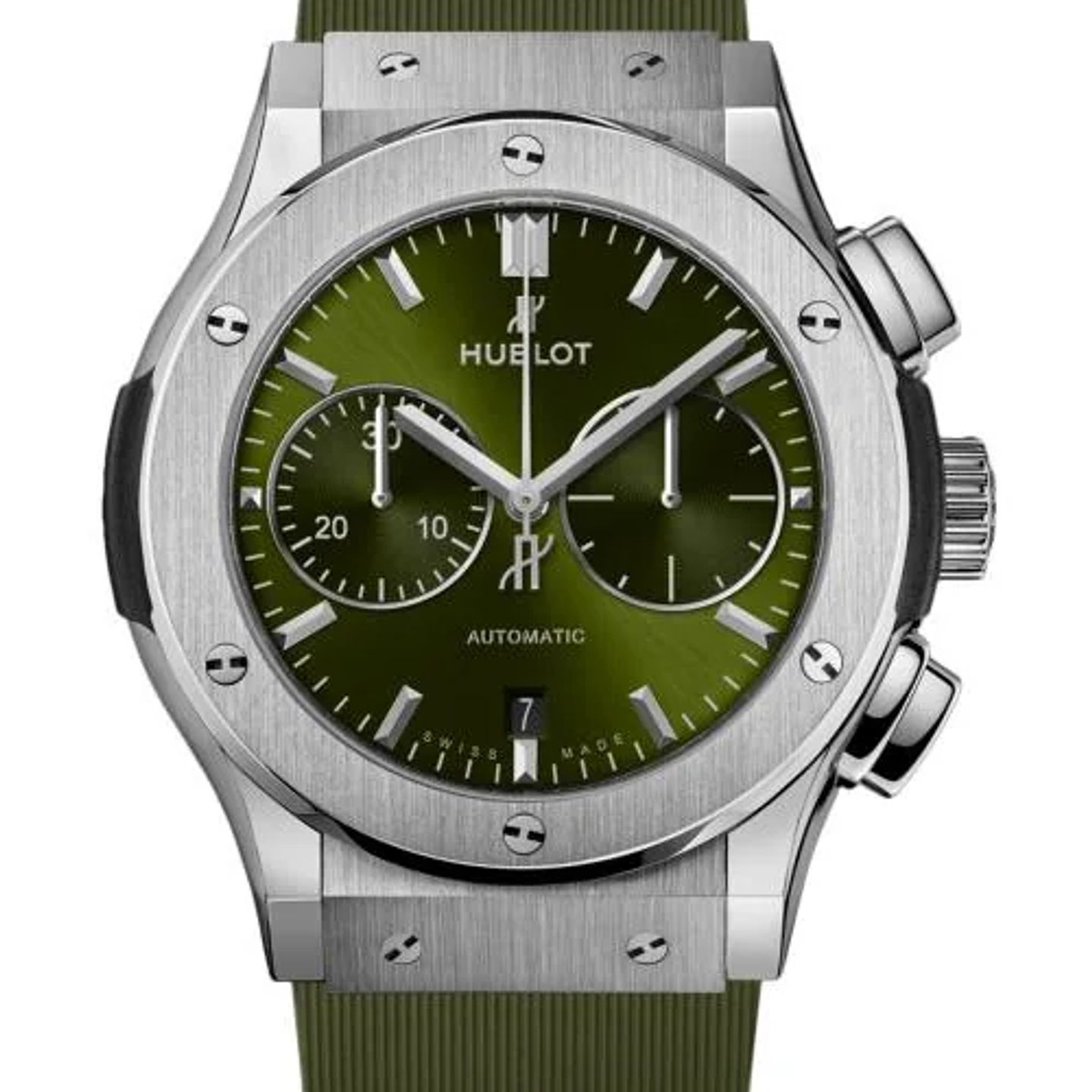 Hublot Classic Fusion Chronograph 521.NX.8970.RX (2026) - Groen wijzerplaat 45mm Titanium (1/1)