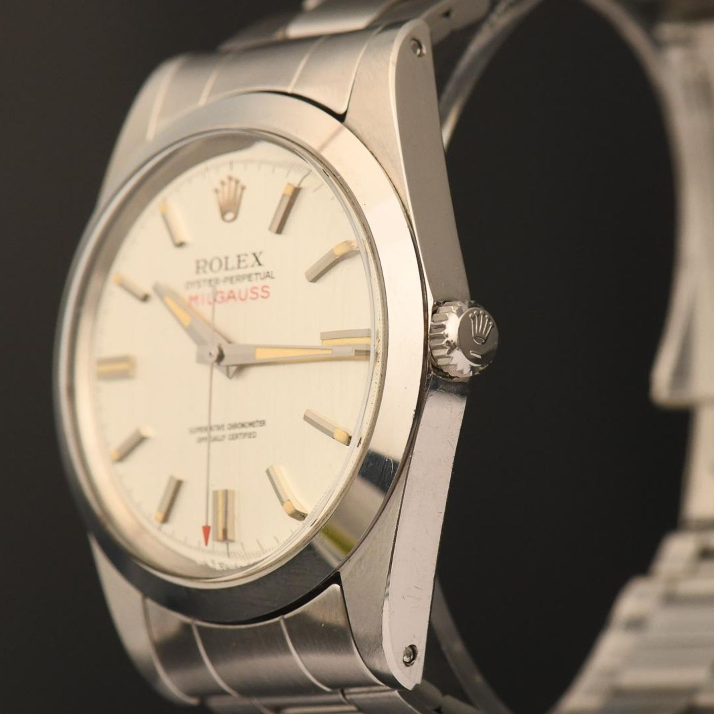 Rolex Milgauss 1019 (1969) - Silver dial 38 mm Steel case (4/8)