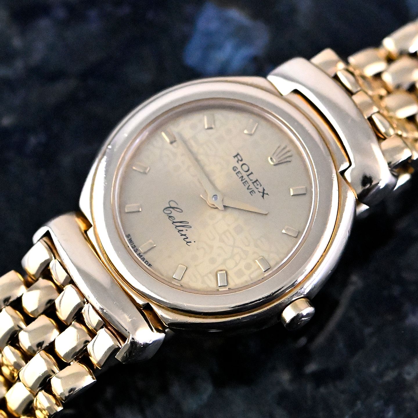 Rolex Cellini 6621 (1991) - Champagne wijzerplaat 26mm Geelgoud (1/8)