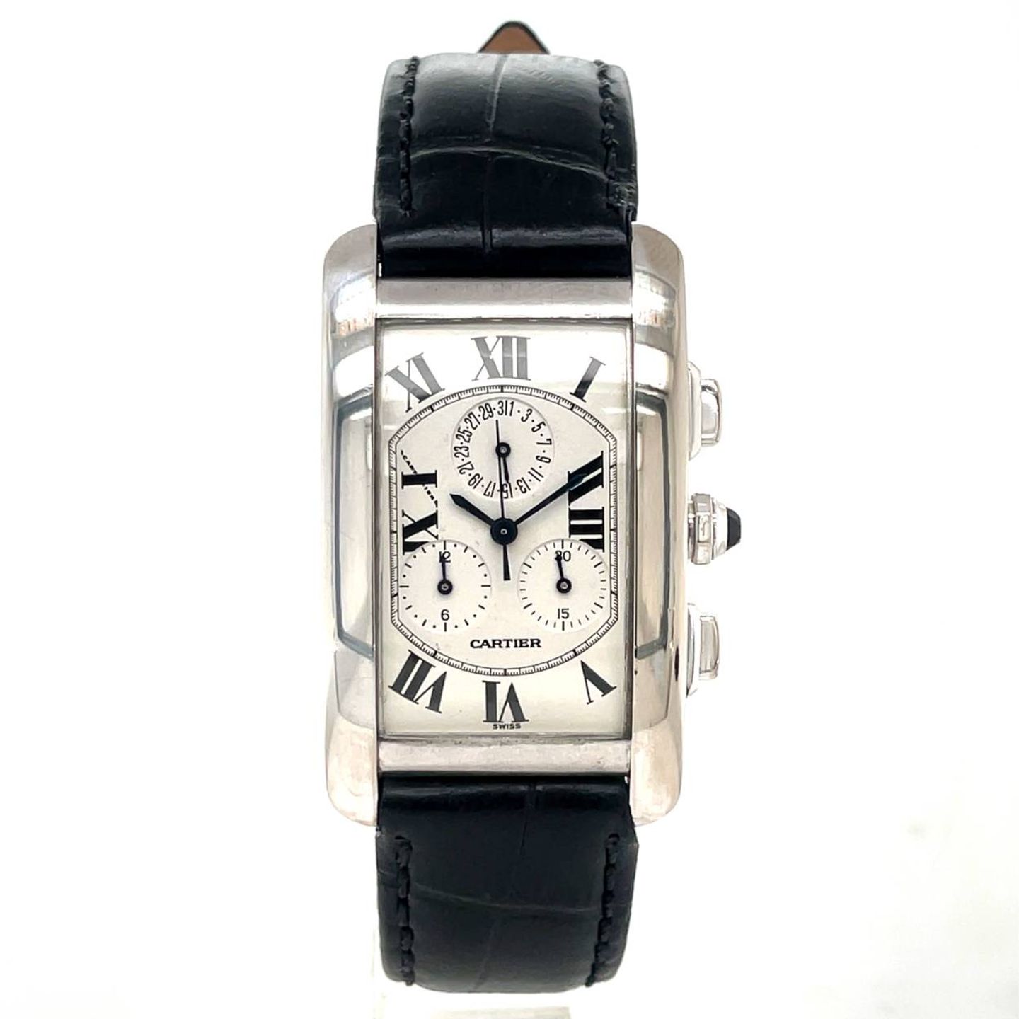 Cartier Tank Américaine Unknown (Unknown (random serial)) - Silver dial 27 mm White Gold case (1/5)