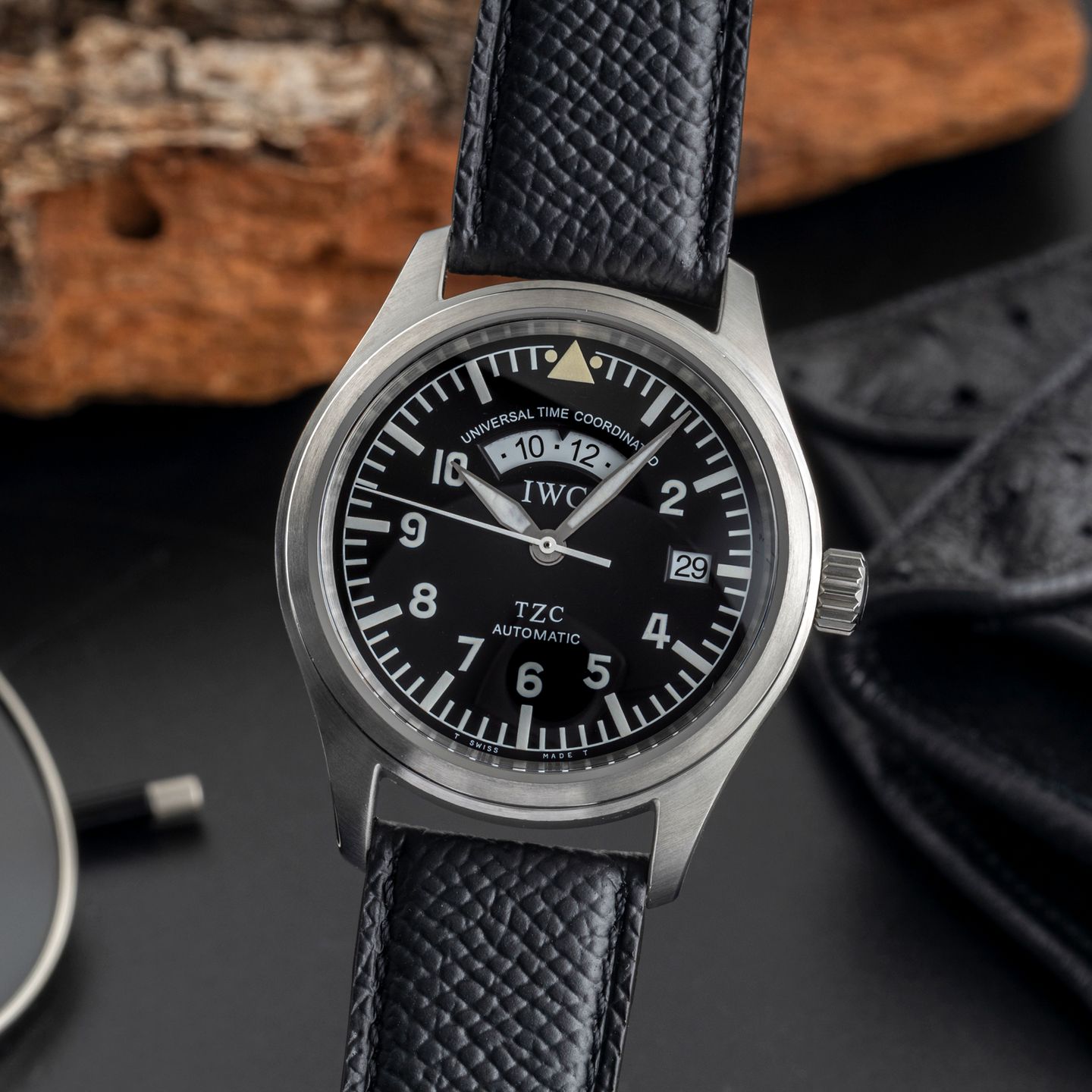 IWC Pilot Spitfire UTC IW325102 (2000) - Zwart wijzerplaat 39mm Staal (3/8)