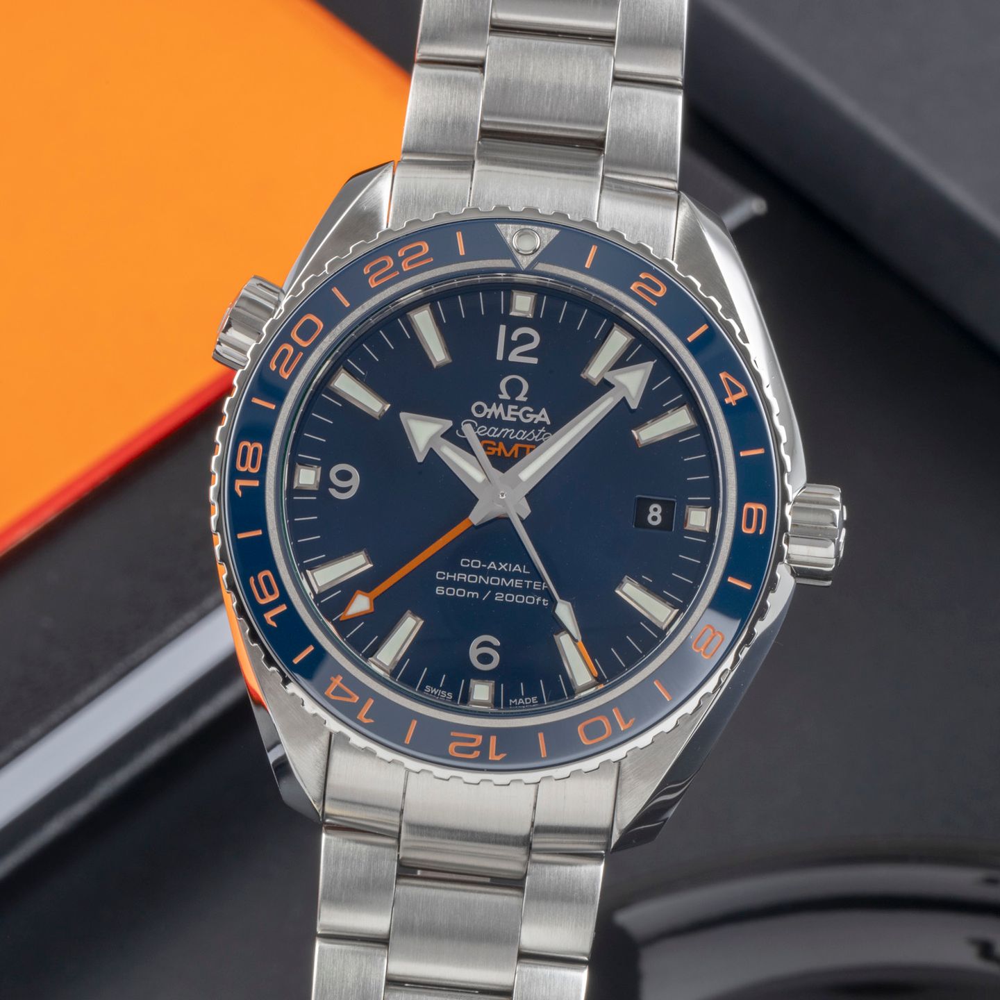 Omega Seamaster Planet Ocean 232.30.44.22.03.001 (Onbekend (willekeurig serienummer)) - Blauw wijzerplaat 44mm Staal (3/8)