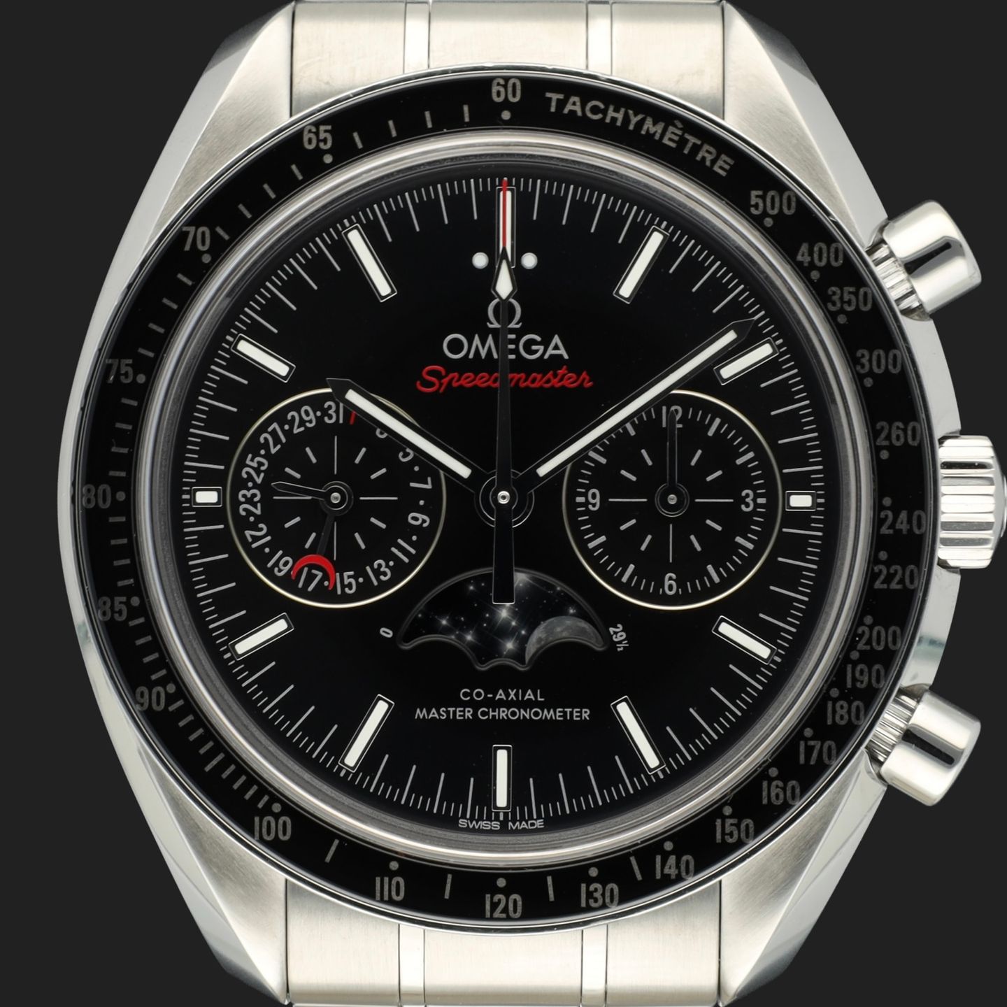 Omega Speedmaster Moonphase 304.30.44.52.01.001 (2018) - Black dial 44 mm Steel case (2/8)