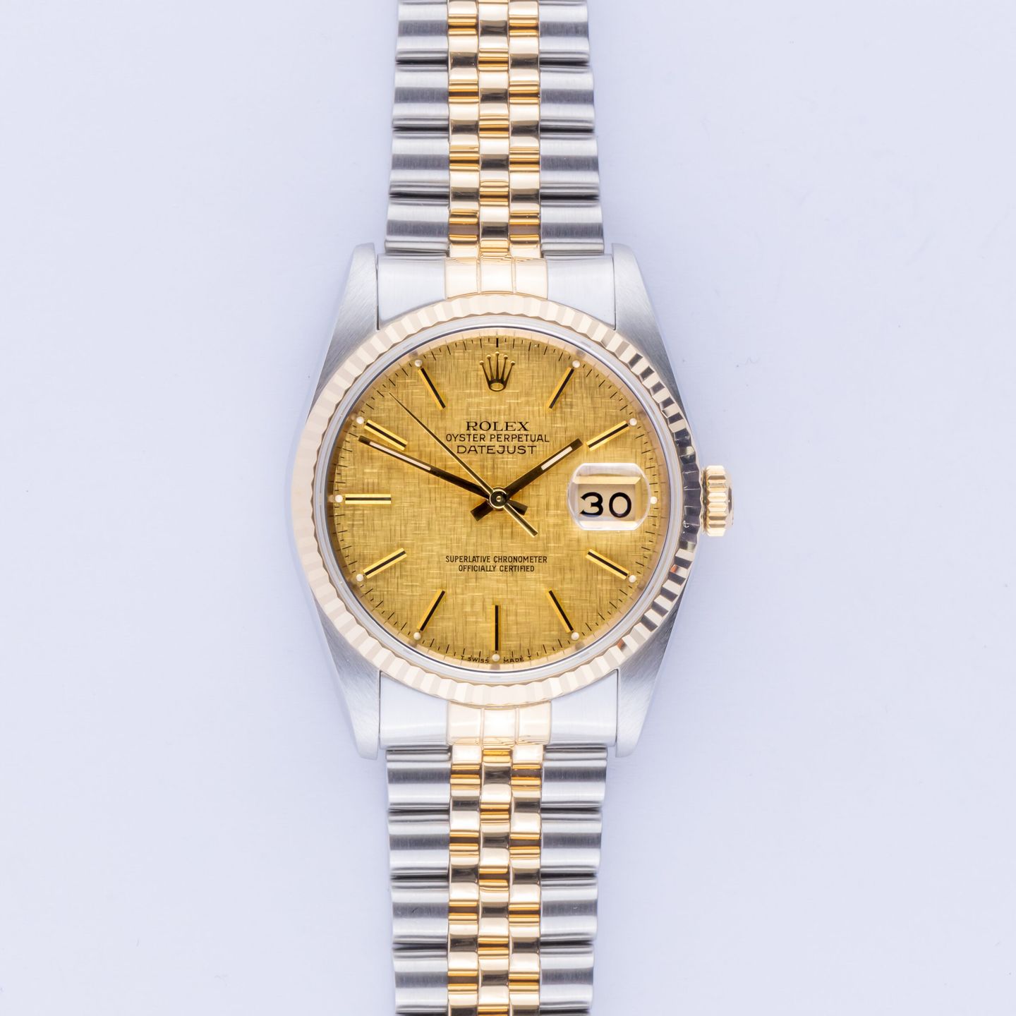 Rolex Datejust 36 16233 (1989) - Champagne dial 36 mm Gold/Steel case (3/8)