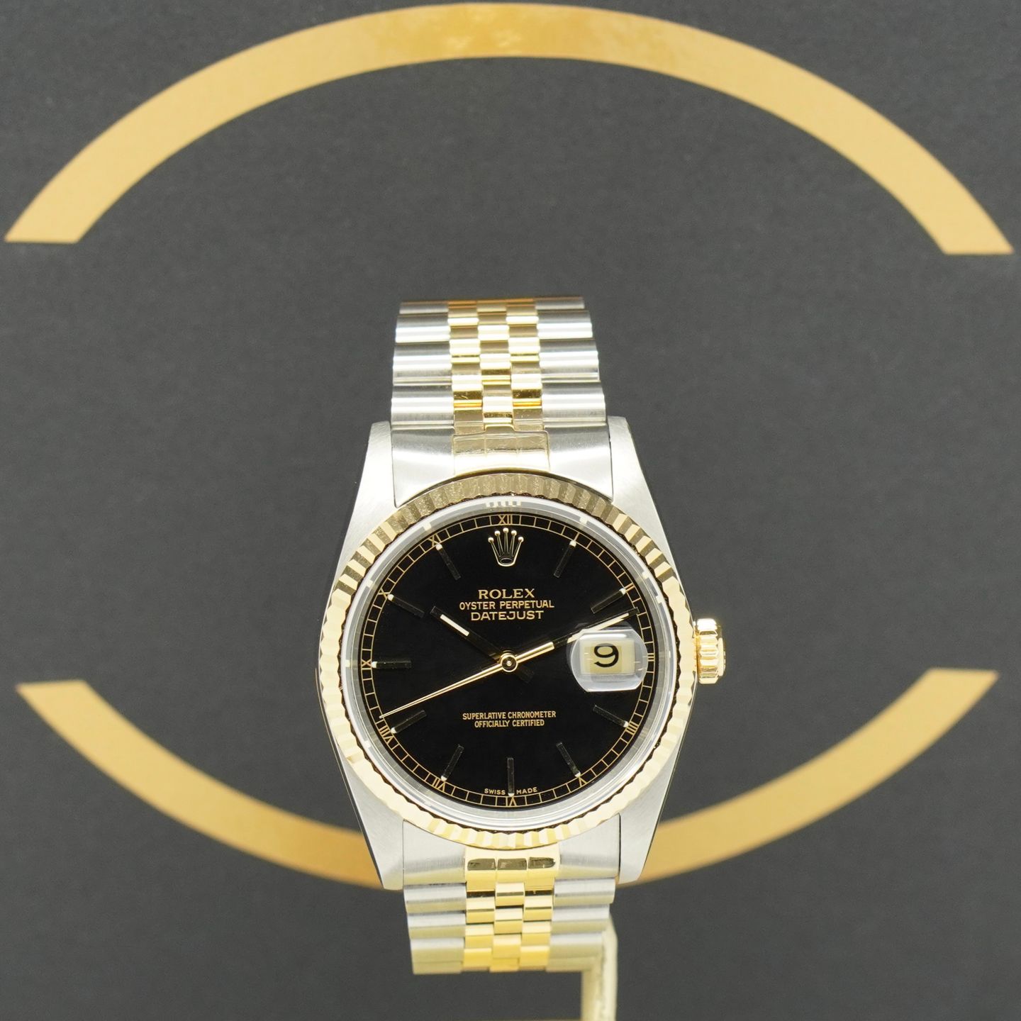 Rolex Datejust 36 16233 (1991) - Black dial 36 mm Gold/Steel case (1/7)