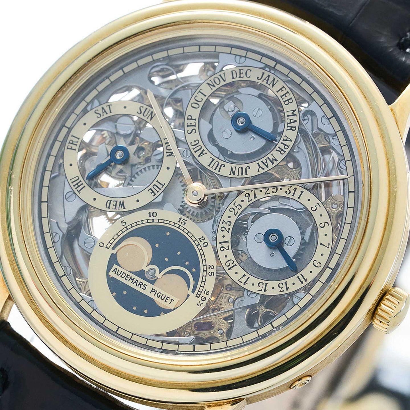 Audemars Piguet Quantieme Perpetual Calendar 25558 (1988) - Transparant wijzerplaat 36mm Geelgoud (3/8)