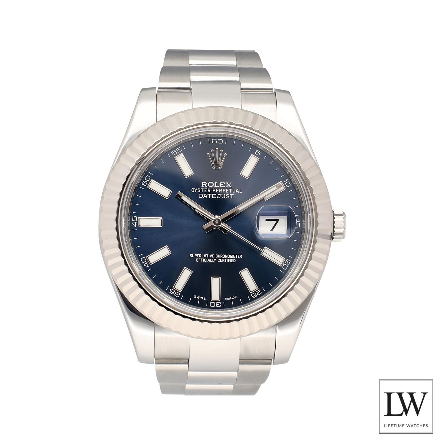 Rolex Datejust II 116334 (2016) - Blue dial 41 mm Steel case (3/8)