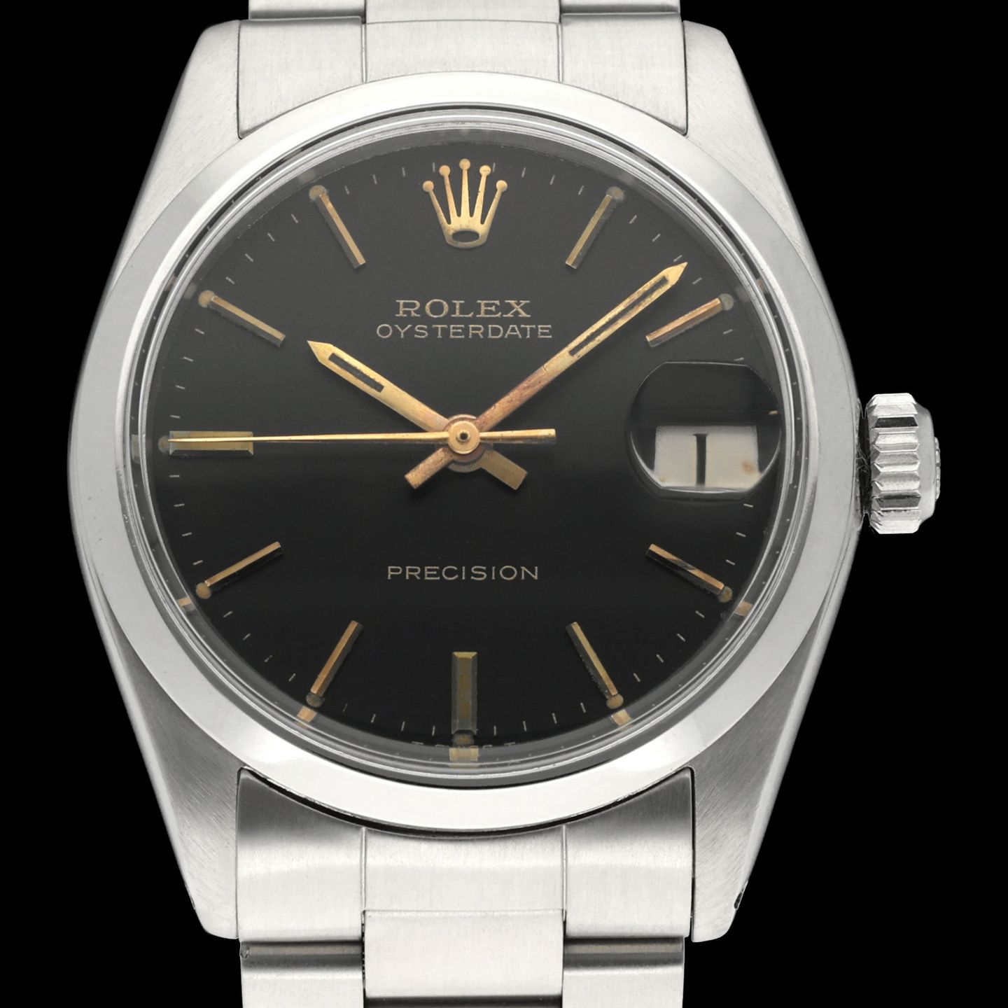 Rolex Oyster Precision 6466 (1960) - Zwart wijzerplaat 36mm Staal (1/7)