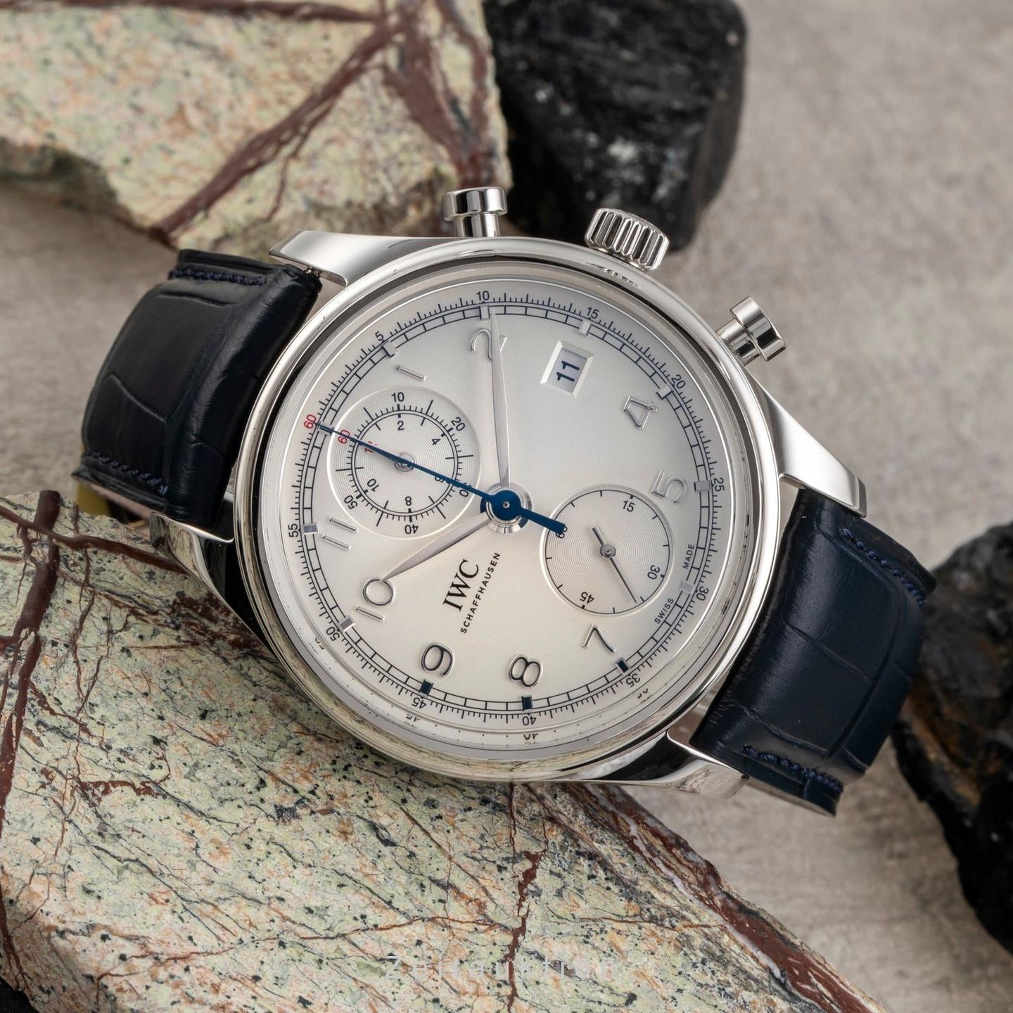 IWC Portuguese Chronograph IW390403 (Unknown (random serial)) - Silver dial 42 mm Steel case (2/8)