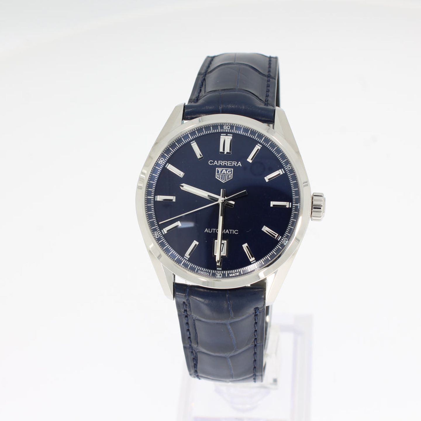 TAG Heuer Carrera Calibre 5 WBN2112.FC6504 (2025) - Blauw wijzerplaat 39mm Staal (1/4)