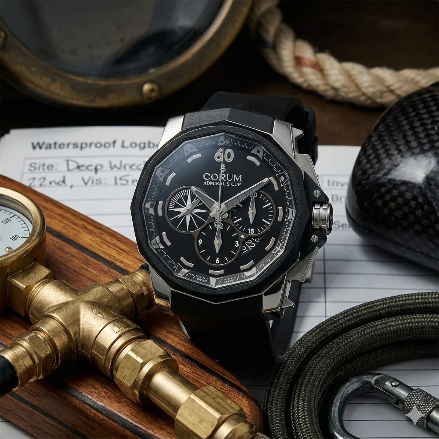 Corum Admiral's Cup Challenger 753.935.06/0371 AN52 (2009) - Zwart wijzerplaat 49mm Titanium (3/8)