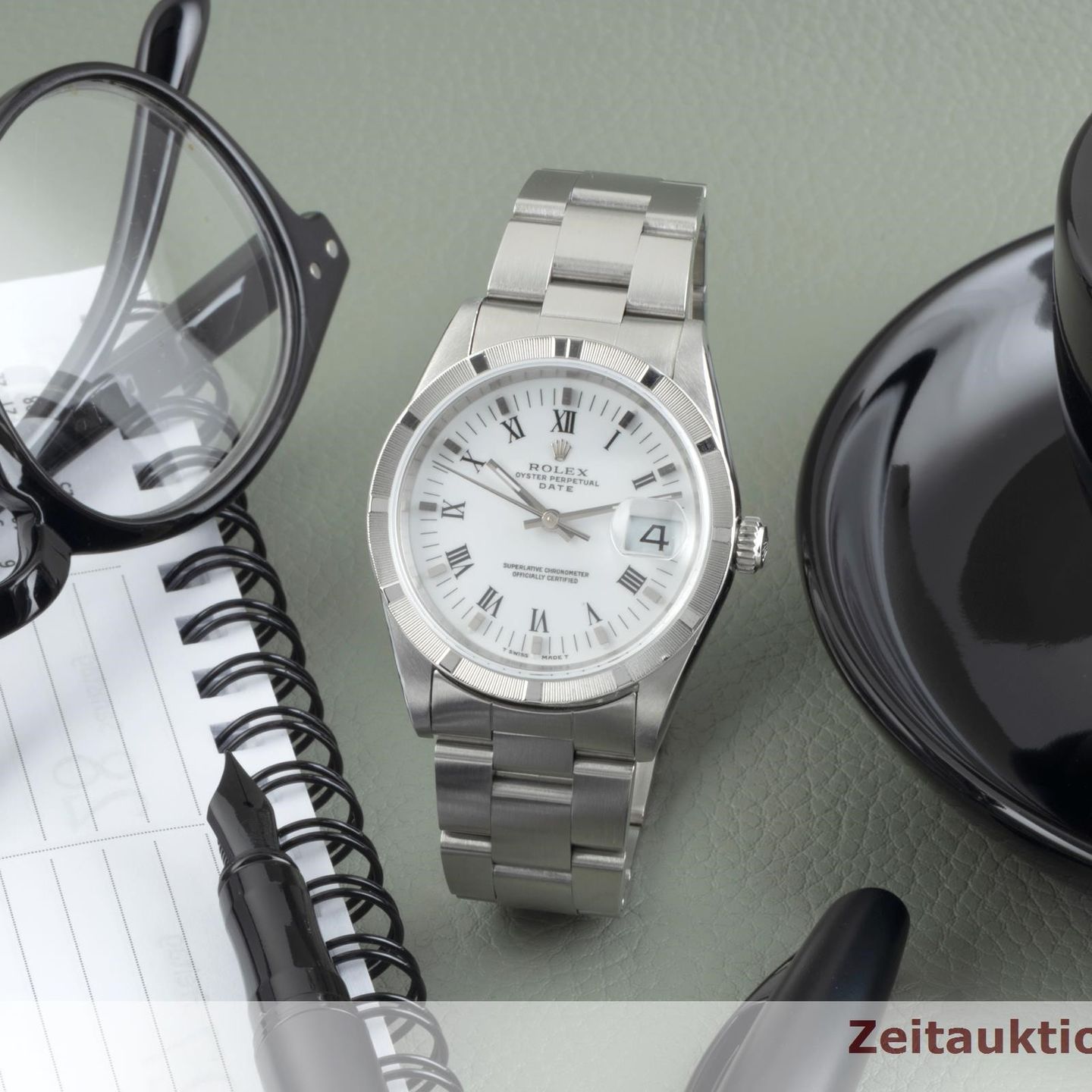 Rolex Oyster Perpetual Date 115210 (1998) - Wit wijzerplaat 34mm Staal (1/8)
