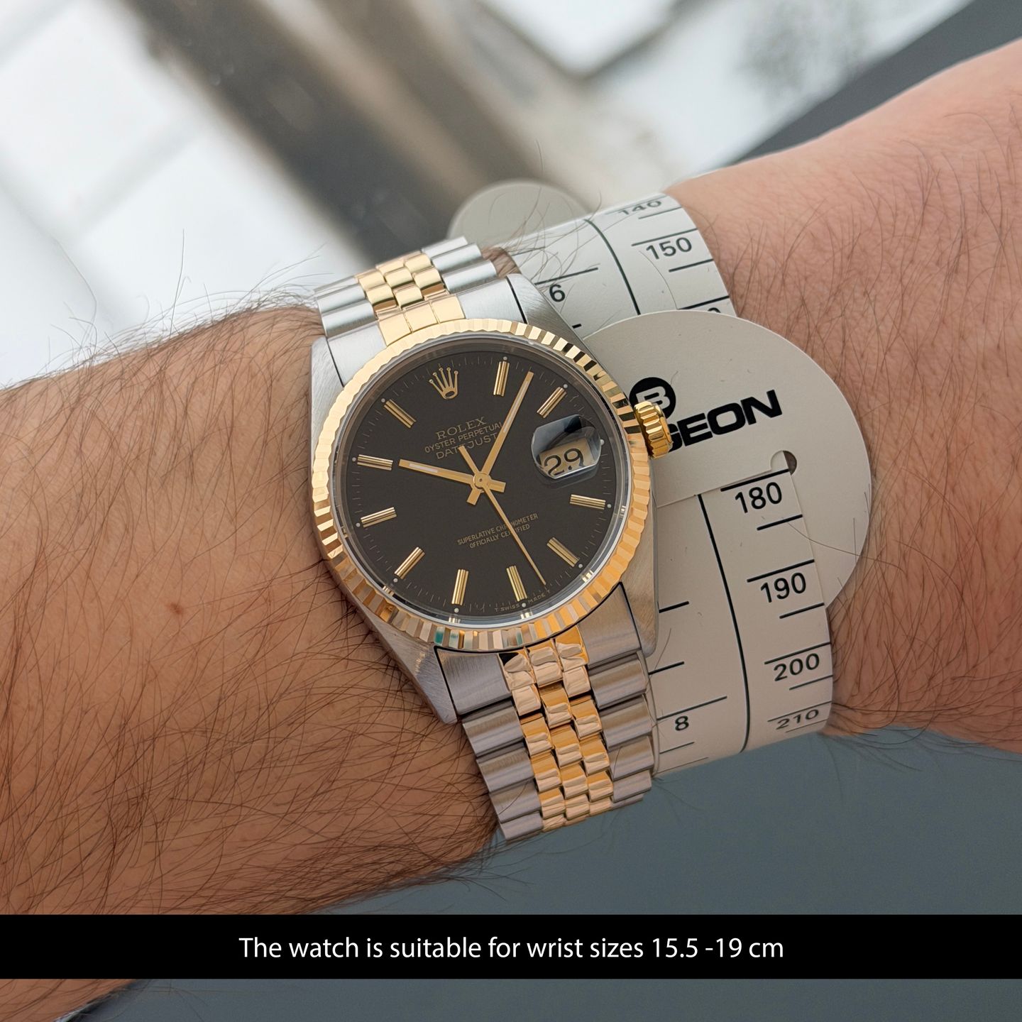 Rolex Datejust 36 16233 (1994) - Black dial 36 mm Gold/Steel case (2/8)