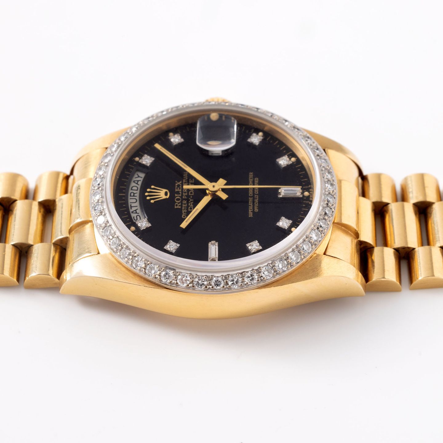 Rolex Day-Date 36 18048 (1981) - Black dial 36 mm Yellow Gold case (7/8)