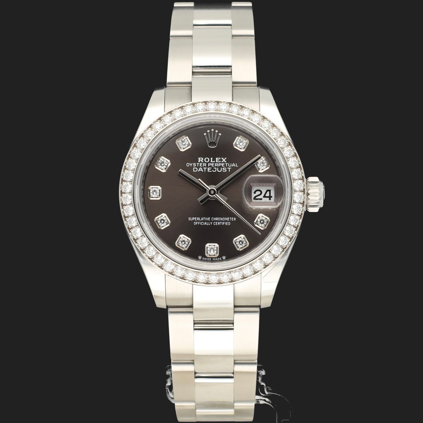 Rolex Lady-Datejust 279384RBR (2023) - Grey dial 28 mm Steel case (3/8)