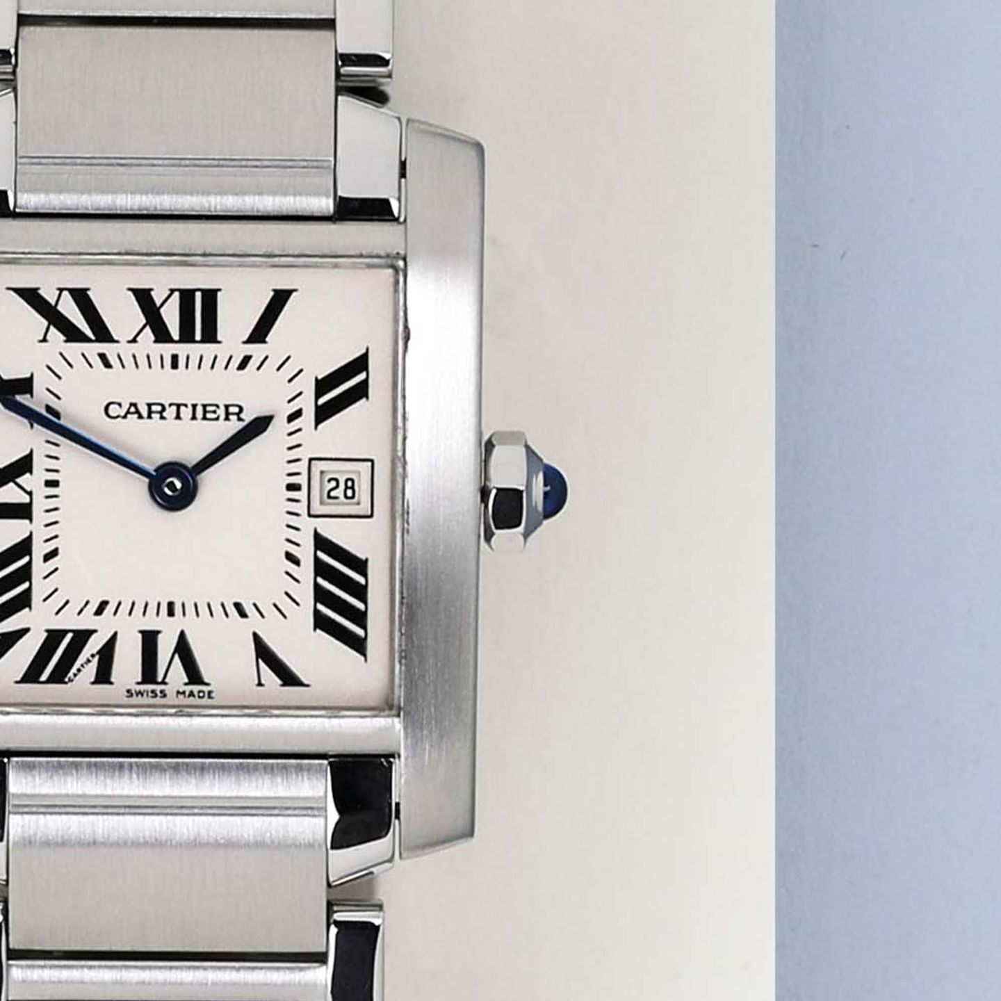 Cartier Tank Française W51011Q3 (2001) - White dial 25 mm Steel case (4/7)