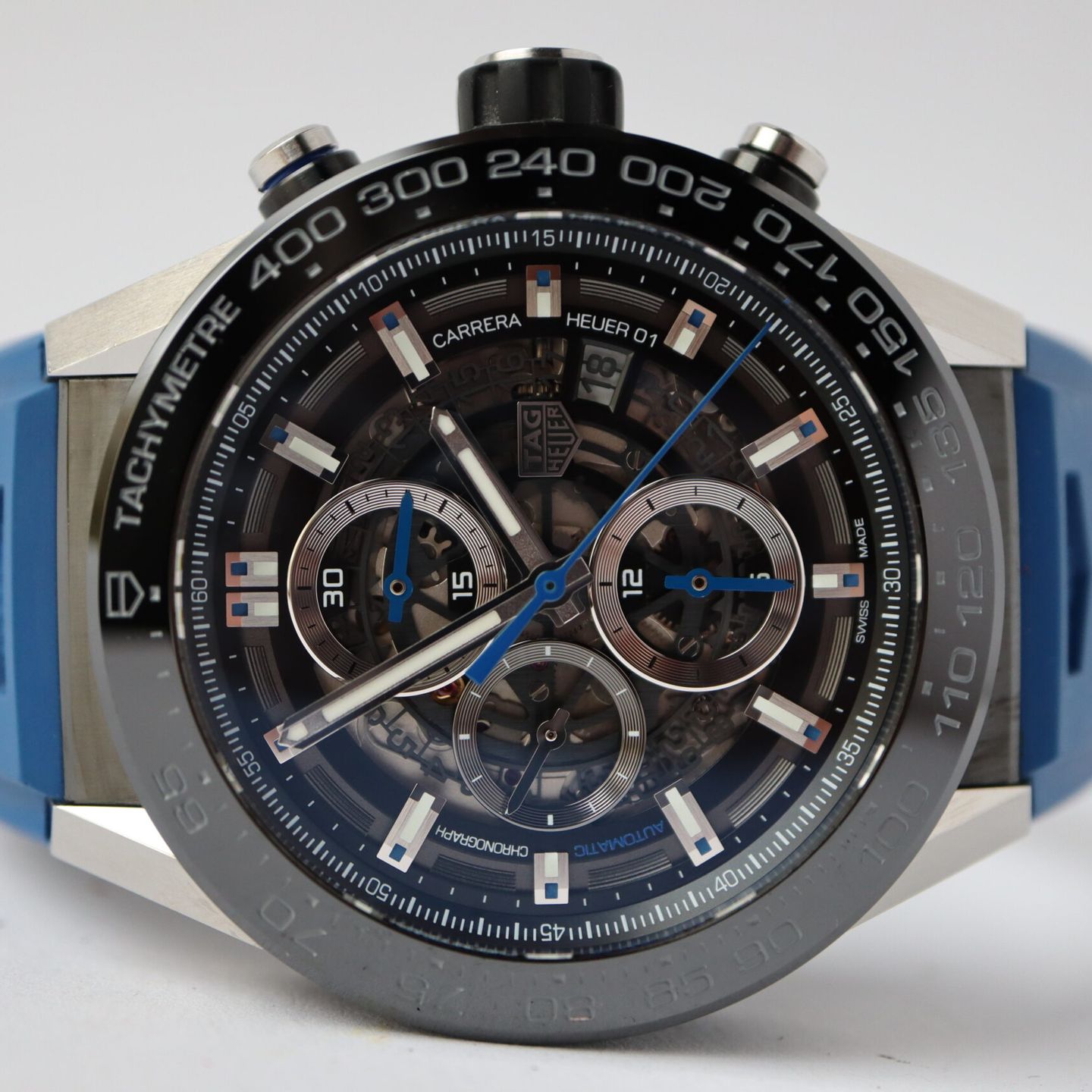 TAG Heuer Carrera Calibre HEUER 01 CAR2A1T.FT6052 (2023) - Transparant wijzerplaat 43mm Staal (2/8)