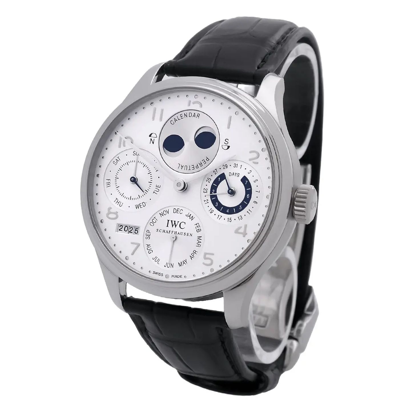 IWC Portuguese Perpetual Calendar IW502111 (2003) - Silver dial 44 mm Platinum case (2/8)