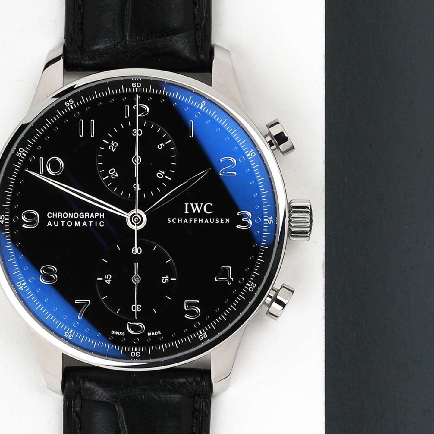 IWC Portuguese Chronograph IW371447 (2018) - Zwart wijzerplaat 41mm Staal (5/8)