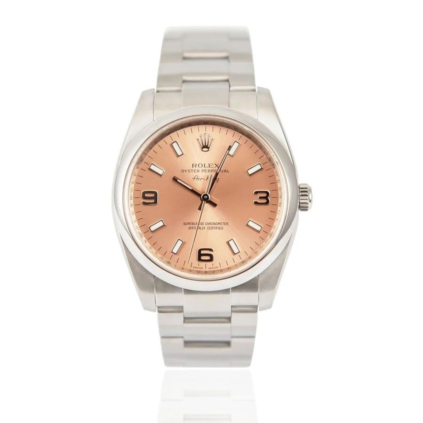 Rolex Oyster Perpetual 34 114200 (2010) - Roze wijzerplaat 34mm Staal (1/1)