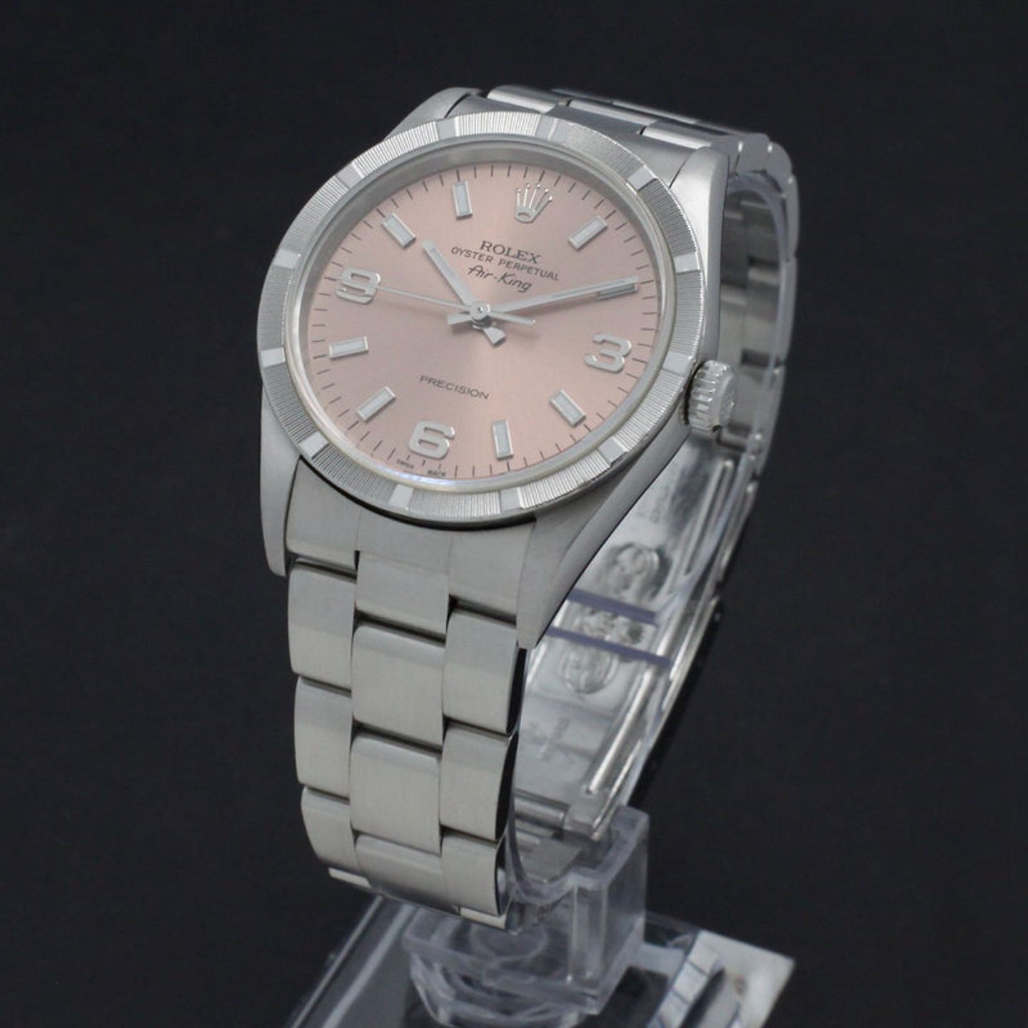 Rolex Air-King 14010 (1997) - Pink dial 34 mm Steel case (4/7)