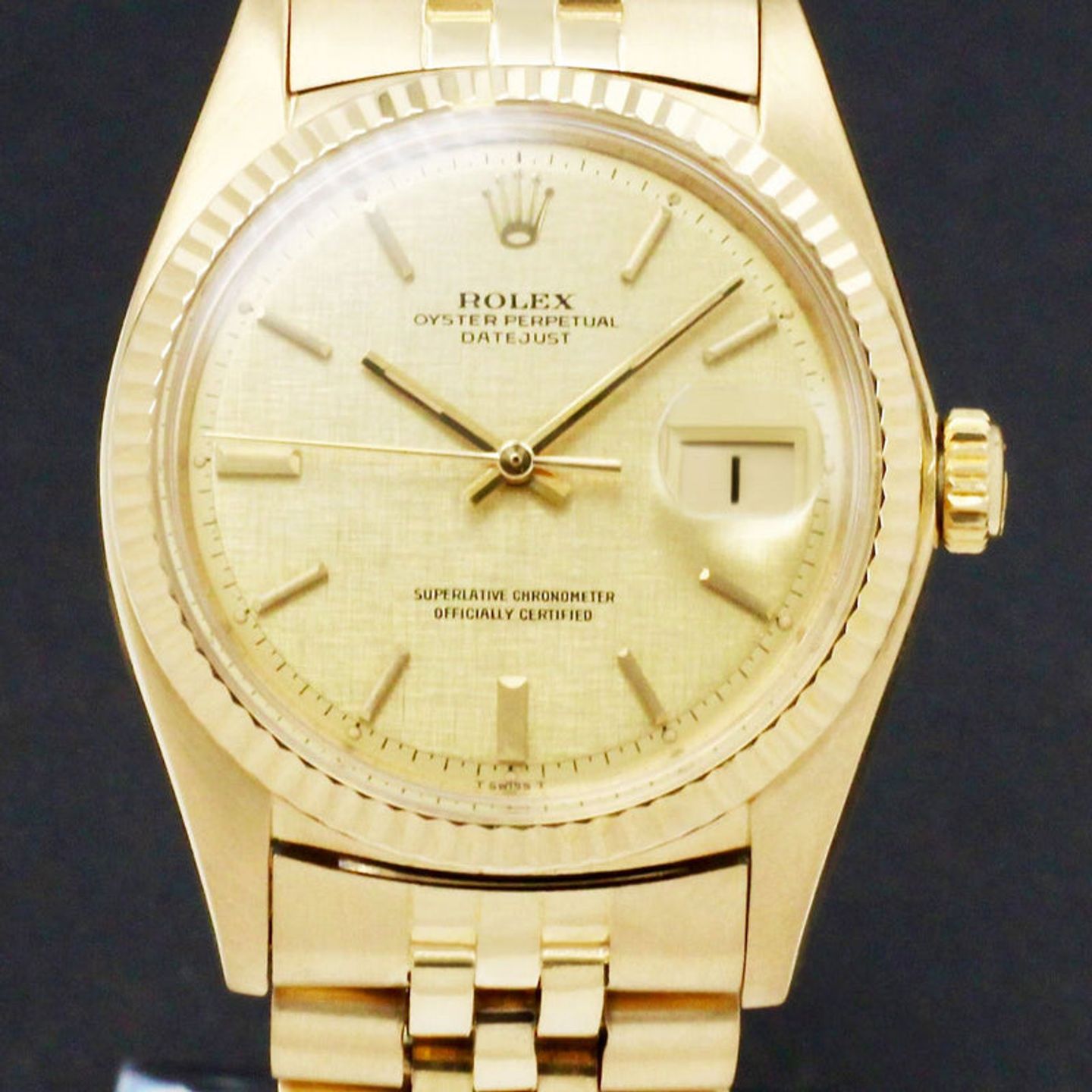 Rolex Datejust 1601 (1973) - Goud wijzerplaat 36mm Geelgoud (1/7)