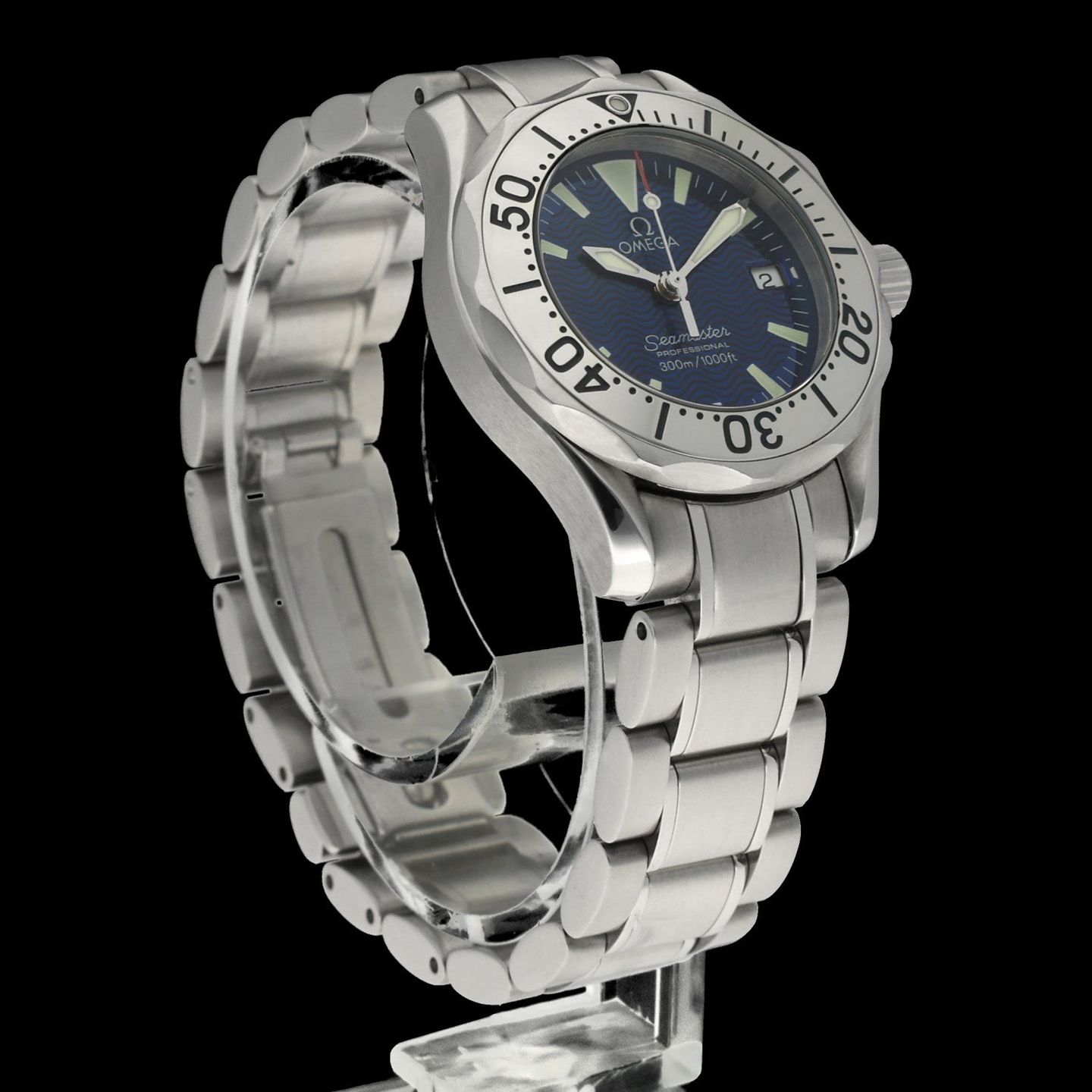 Omega Seamaster Diver 300 M 2285.80.00 (2008) - Blue dial 28 mm Steel case (6/8)