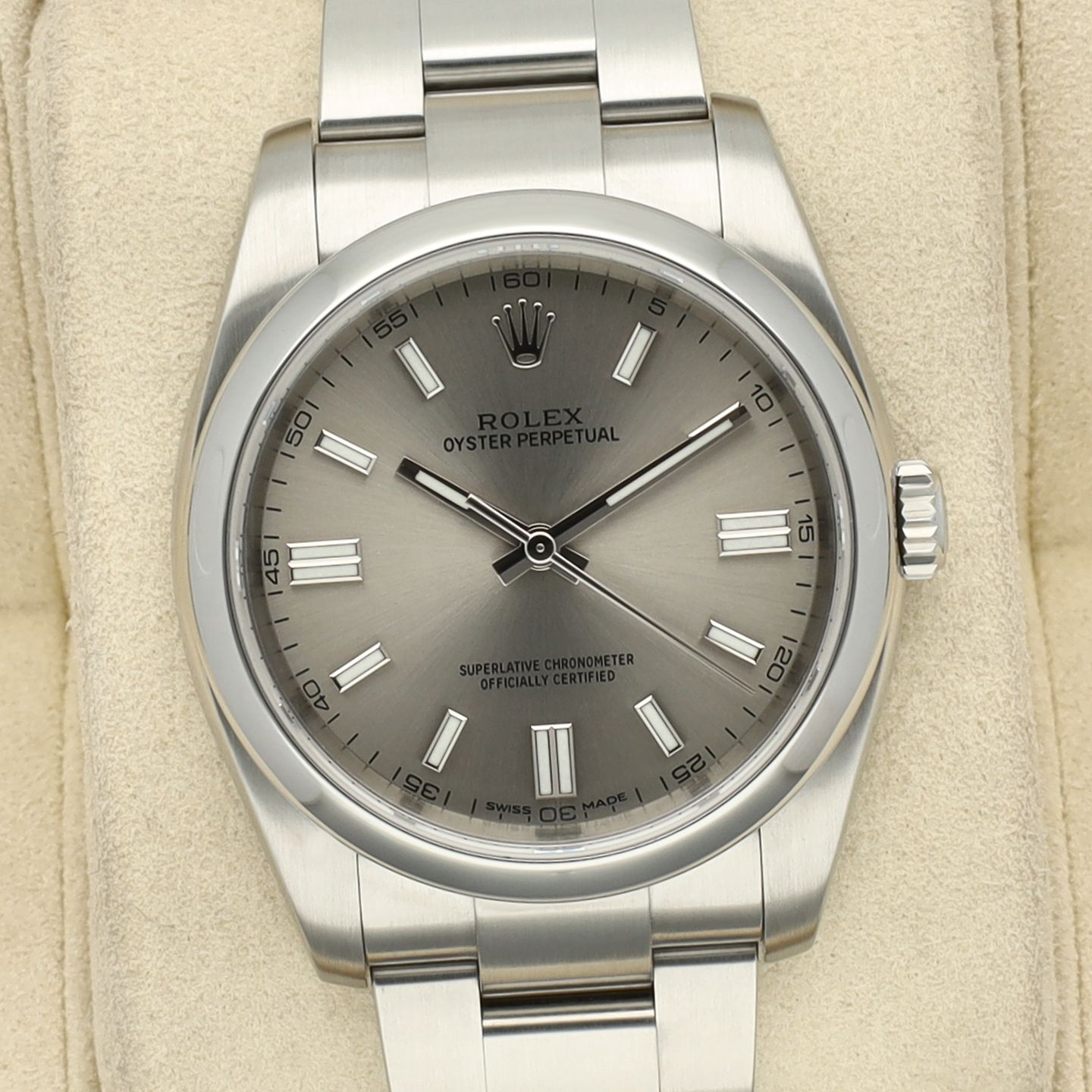 Rolex Oyster Perpetual 36 116000 (2018) - Grey dial 36 mm Steel case (1/8)