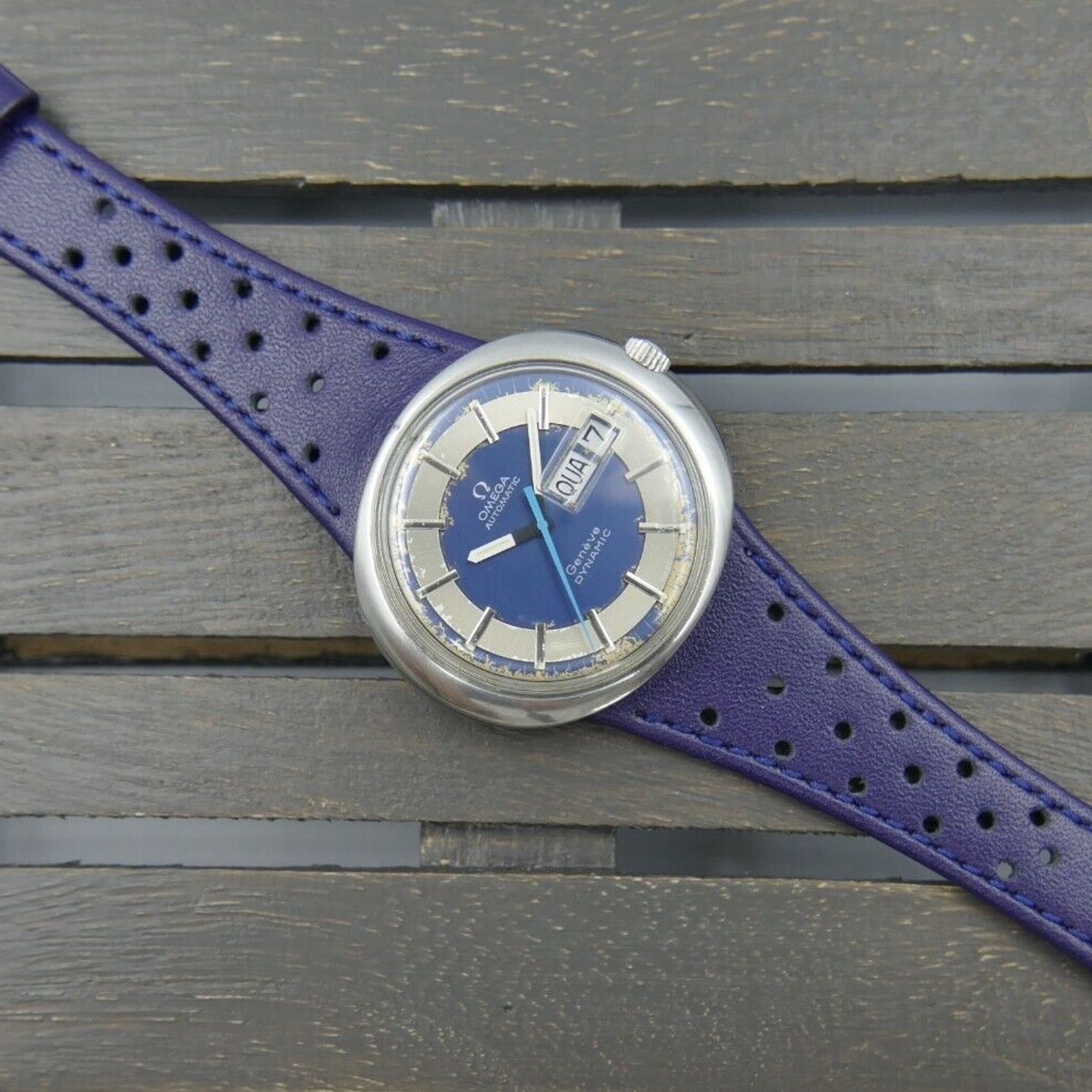 Omega Dynamic 166.108 (Onbekend (willekeurig serienummer)) - Blauw wijzerplaat 41mm Staal (6/16)