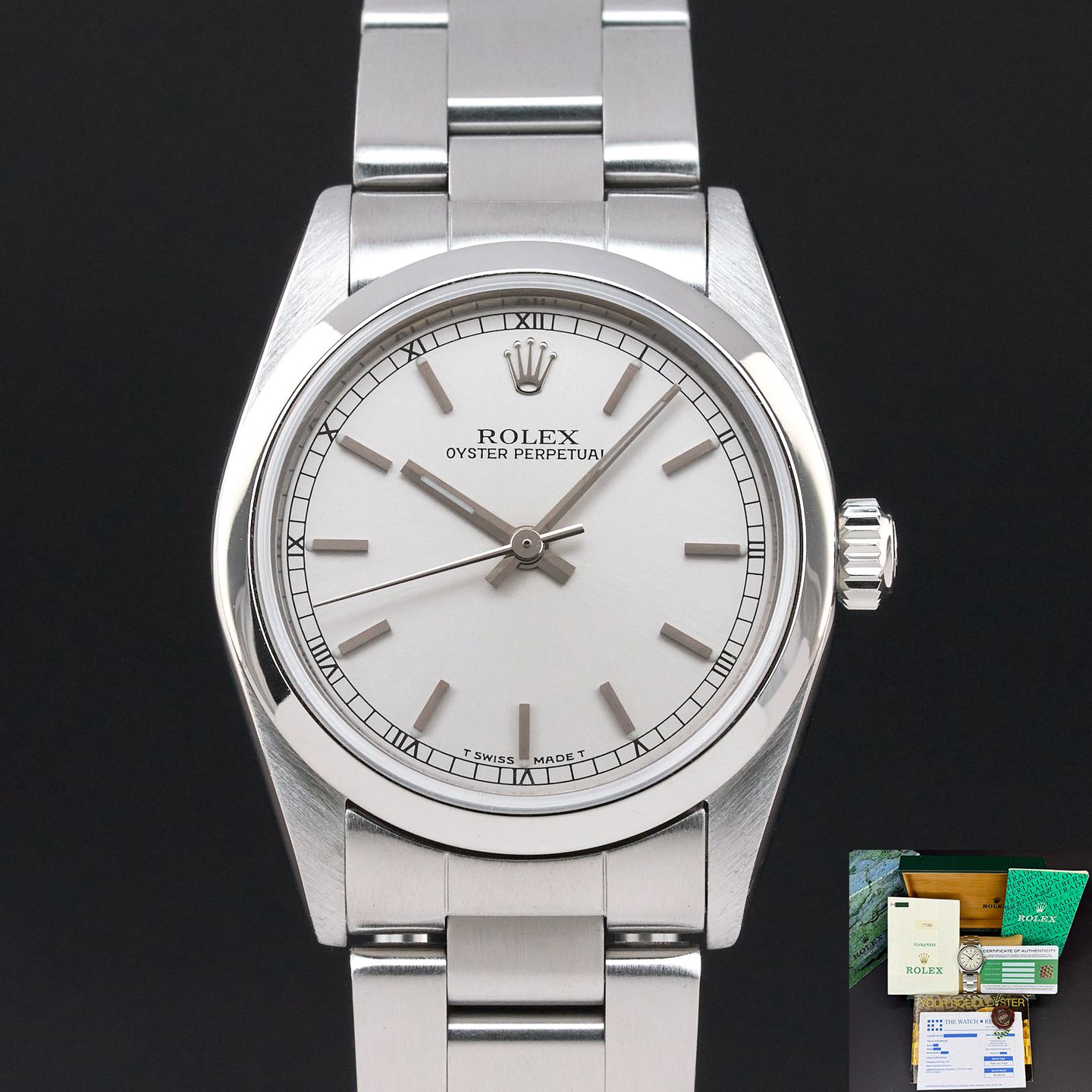 Rolex Oyster Perpetual 31 77080 (1999) - Silver dial 31 mm Steel case (1/8)